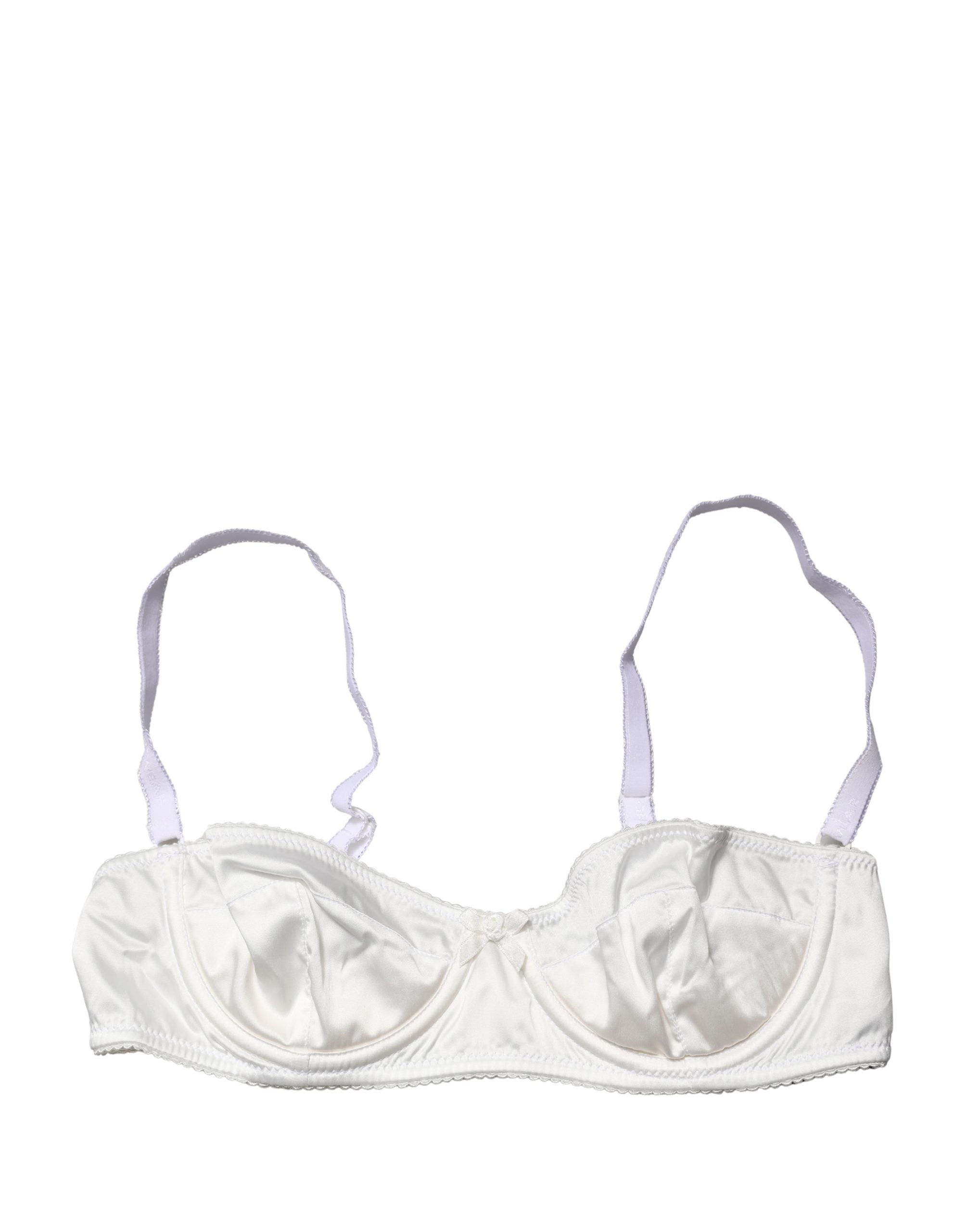Dolce & Gabbana White Semi-Pad Underwire Balconette Bra Underwear Dolce & Gabbana
