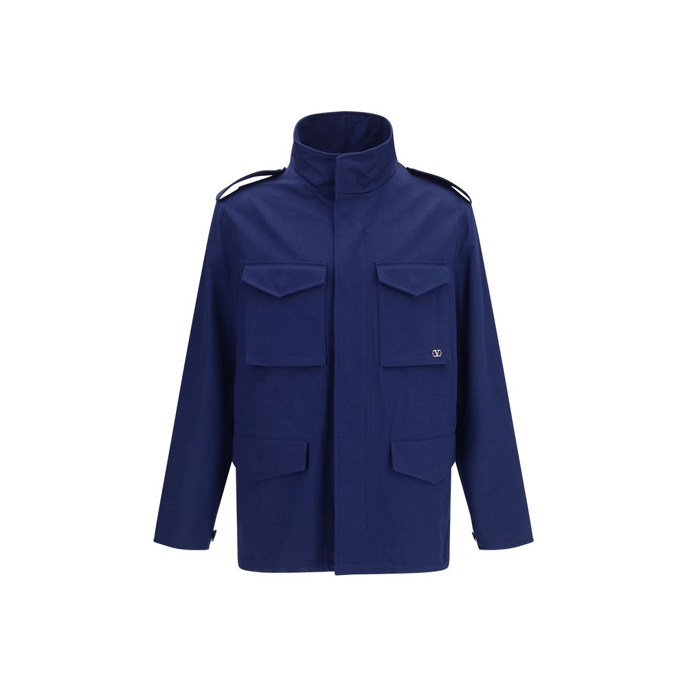 Valentino Blue Cotton Coat Valentino