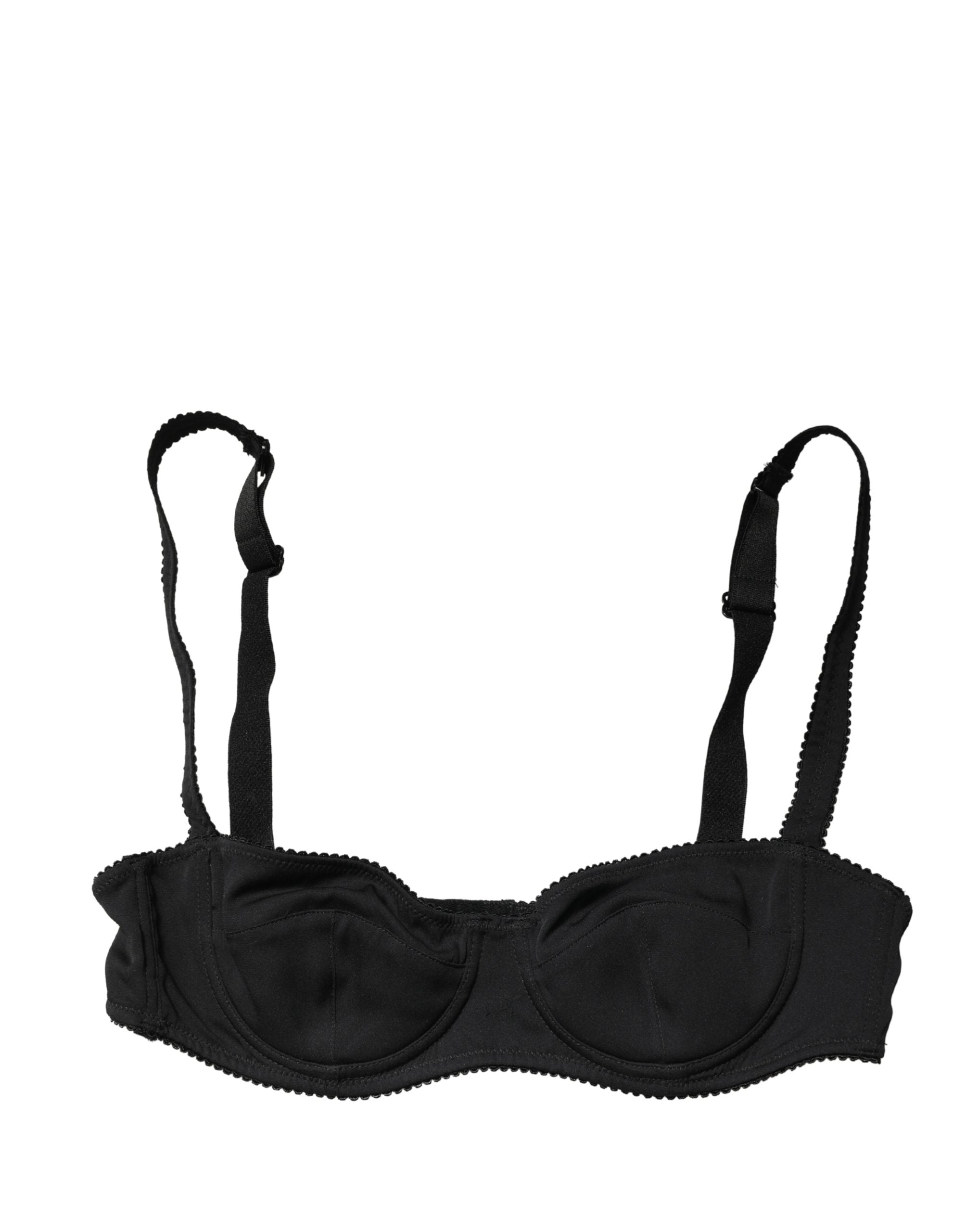 Dolce & Gabbana Black Semi-Pad Underwire Balconette Bra Underwear Dolce & Gabbana