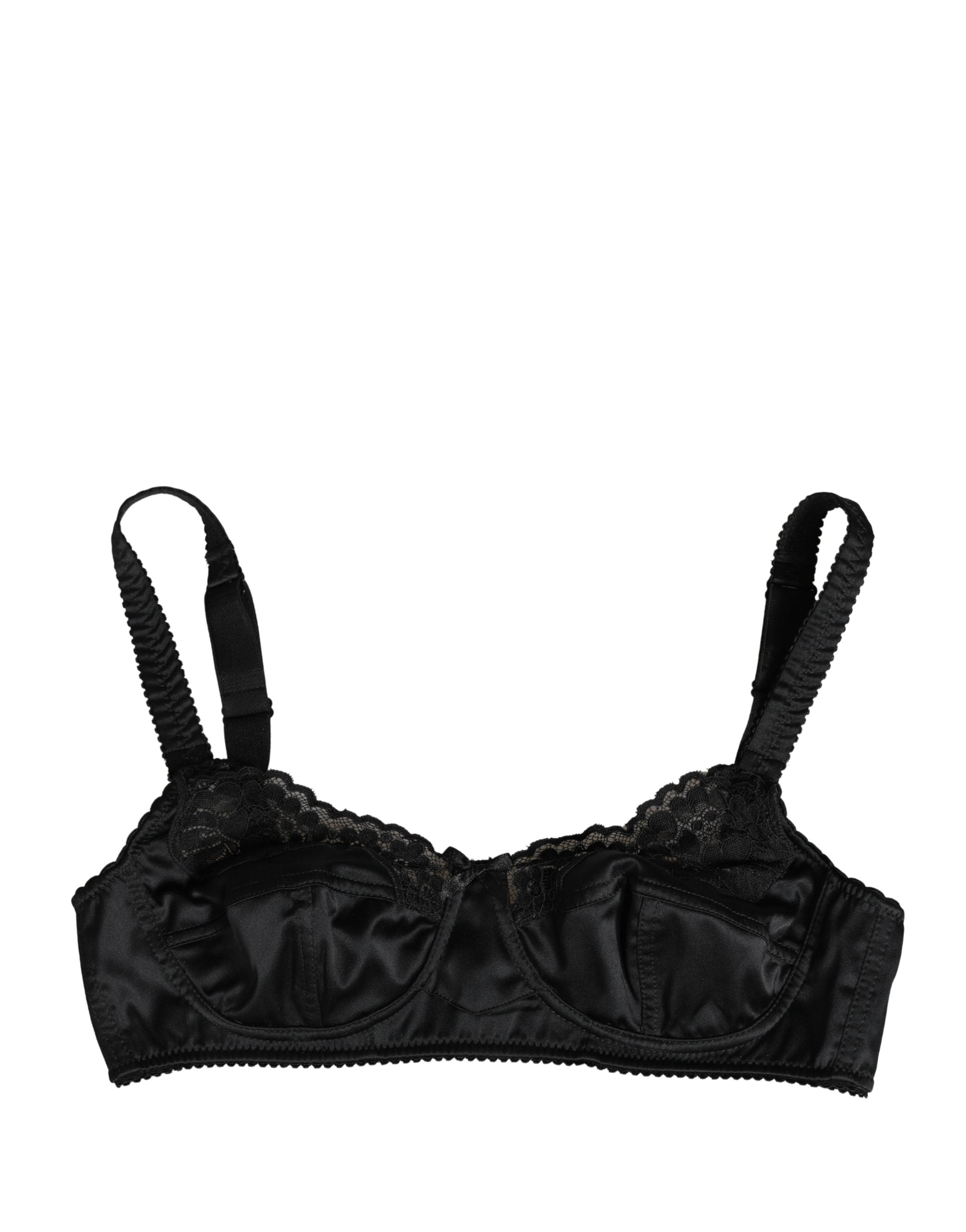 Dolce & Gabbana Black Semi-Pad Underwire Balconette Bra Underwear Dolce & Gabbana