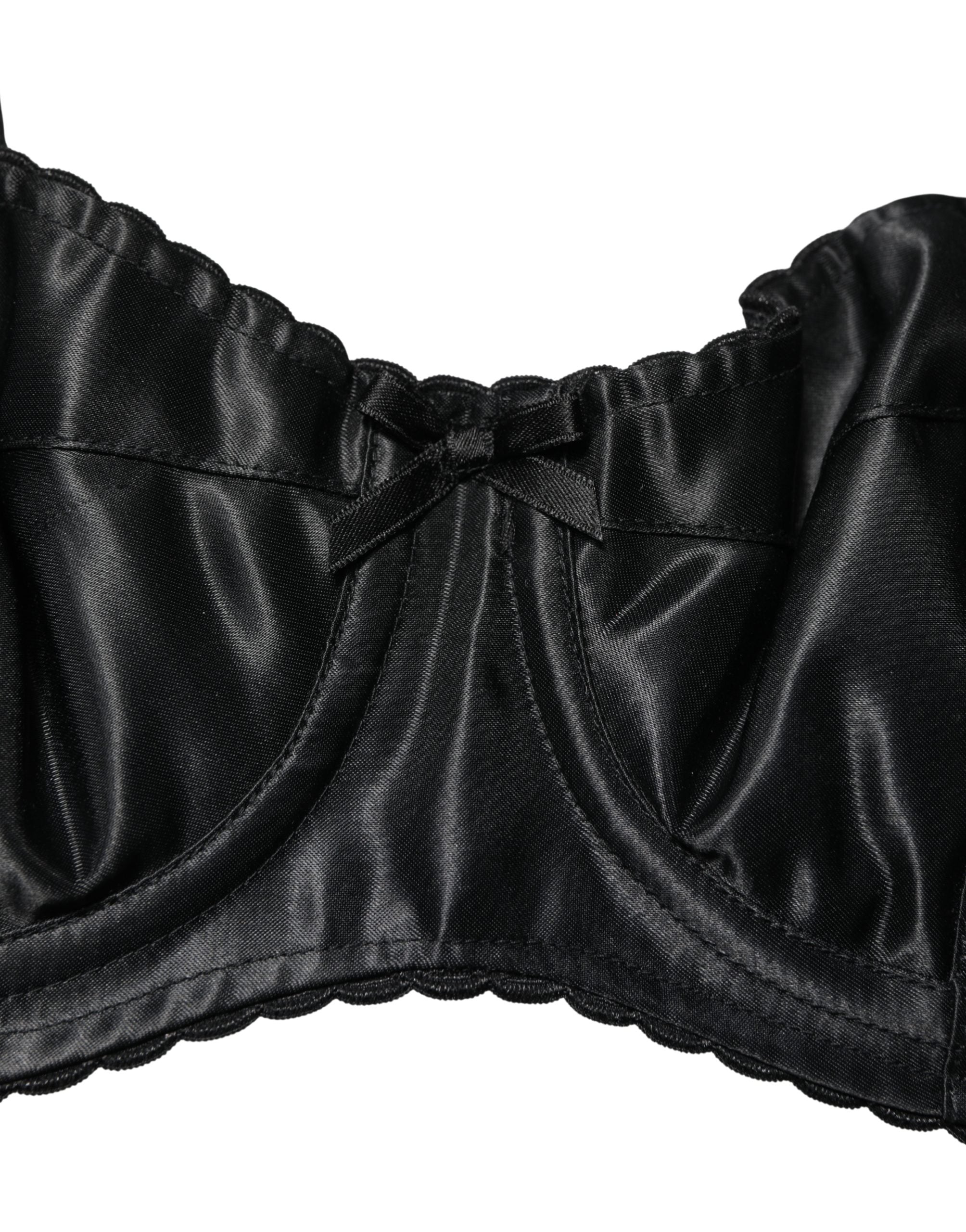 Dolce & Gabbana Black Semi-Pad Underwire Balconette Bra Underwear Dolce & Gabbana