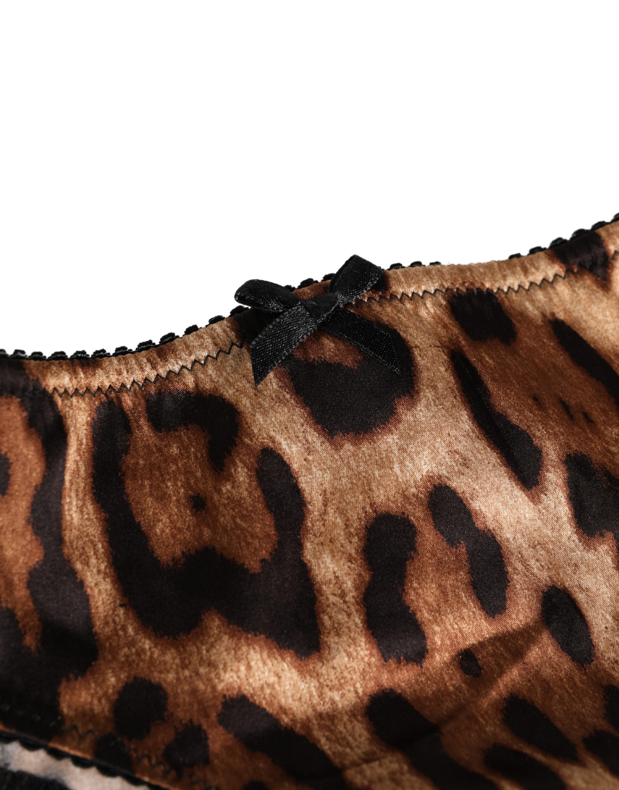 Dolce & Gabbana Black Brown Leopard Mid Waist Brief Panty Underwear Dolce & Gabbana