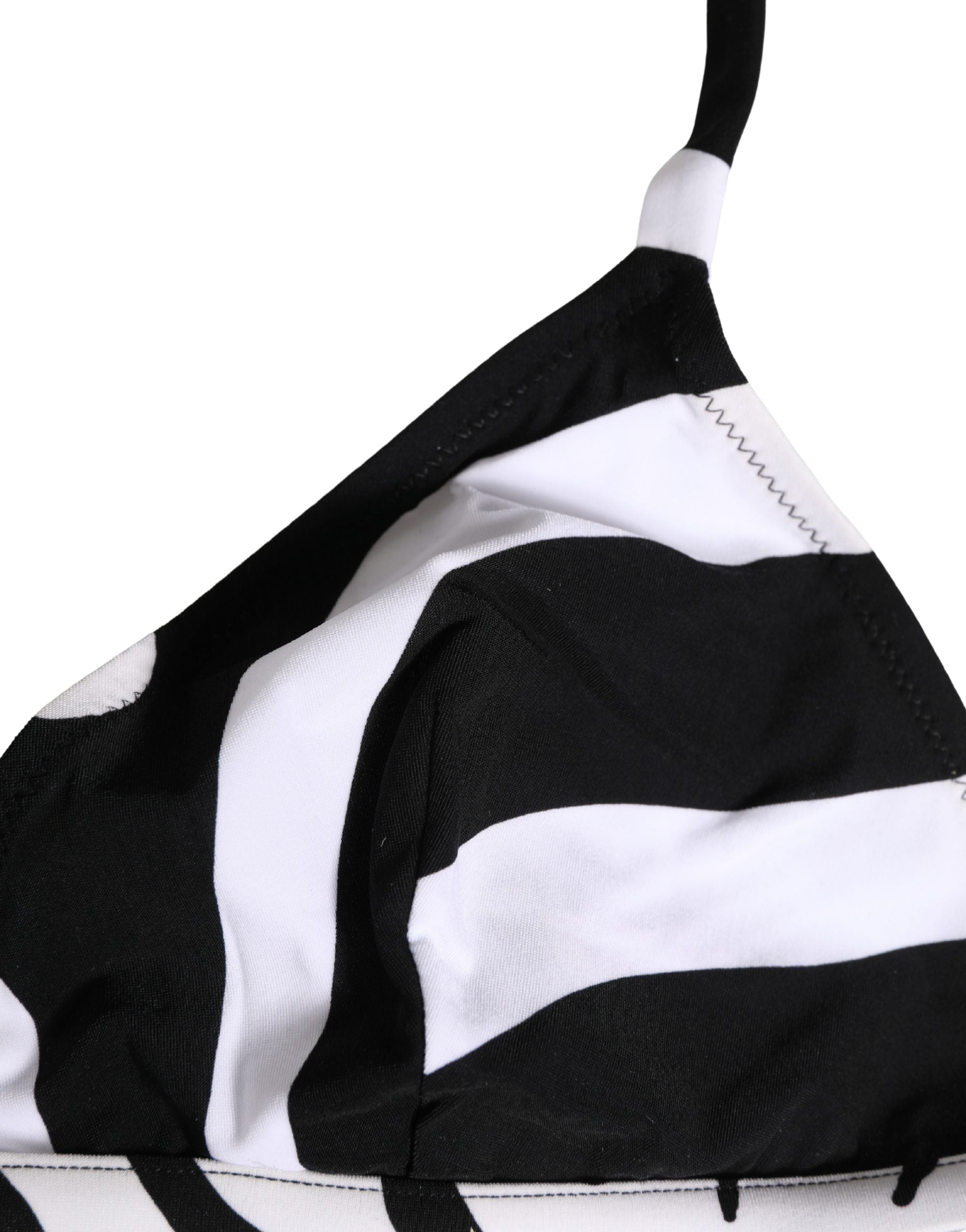 Dolce & Gabbana Black White Zebra Bikini Top Bottom Swimwear Dolce & Gabbana