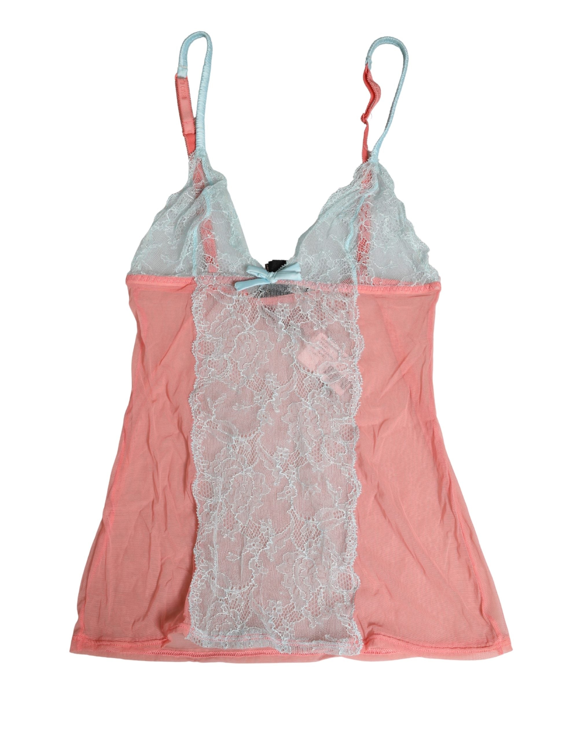 Roberto Cavalli Multicolor Sheer Lace Lingerie Chemise Top Underwear Roberto Cavalli