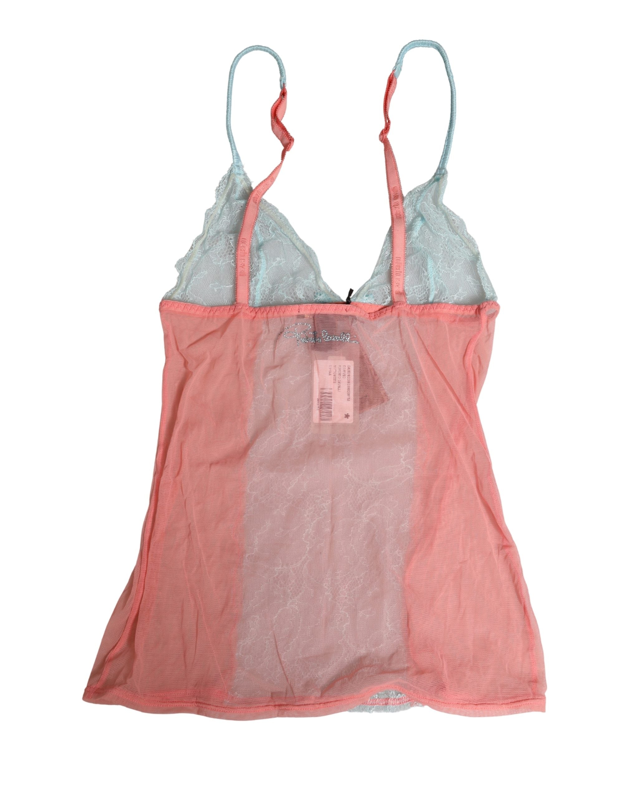 Roberto Cavalli Multicolor Sheer Lace Lingerie Chemise Top Underwear Roberto Cavalli