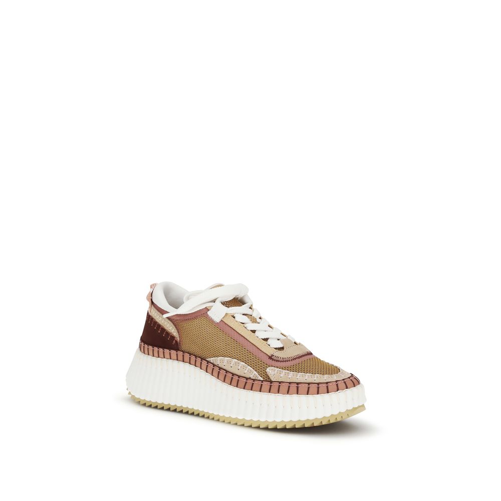 Chloé Brown Polyester Chunky Sneakers Chloé