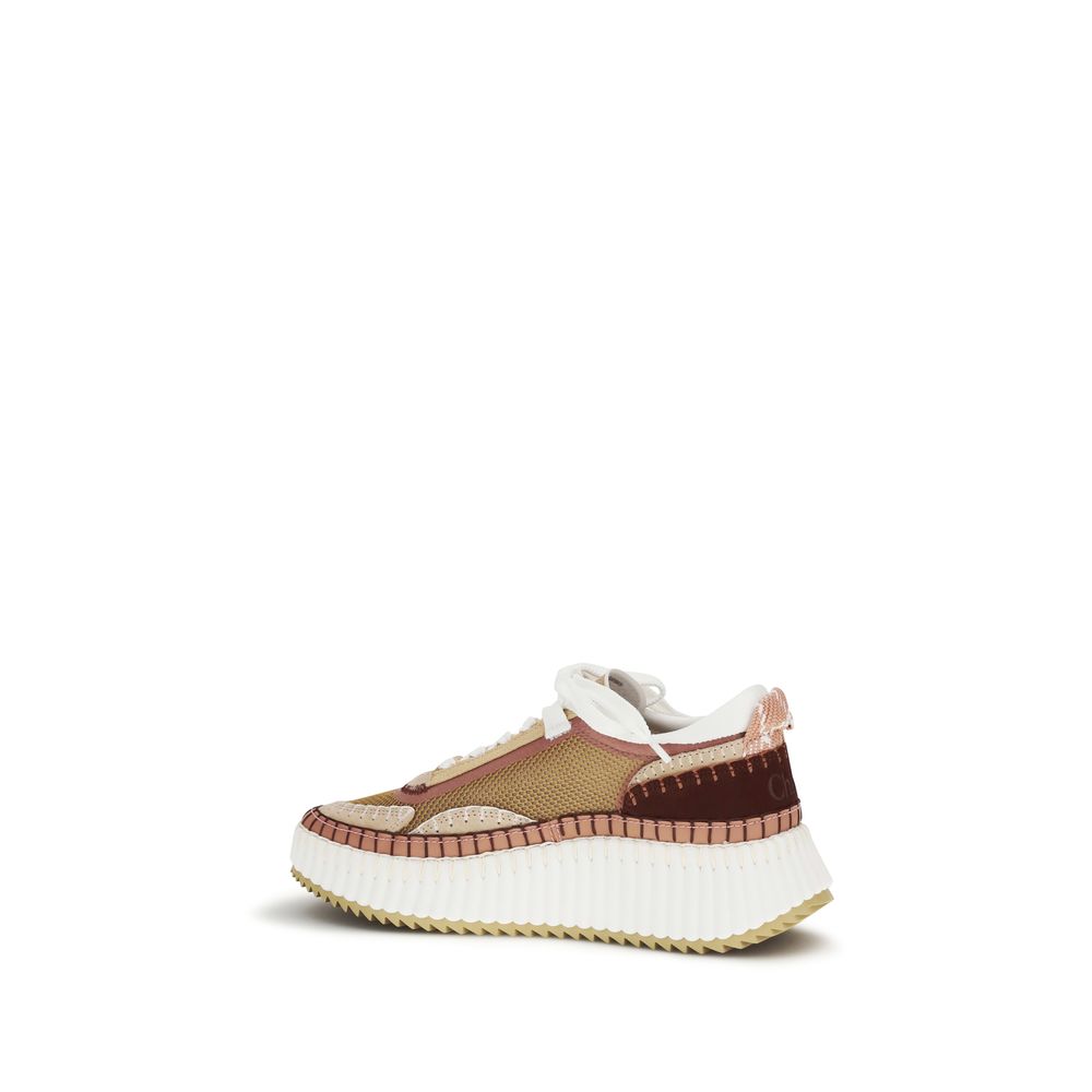 Chloé Brown Polyester Chunky Sneakers Chloé