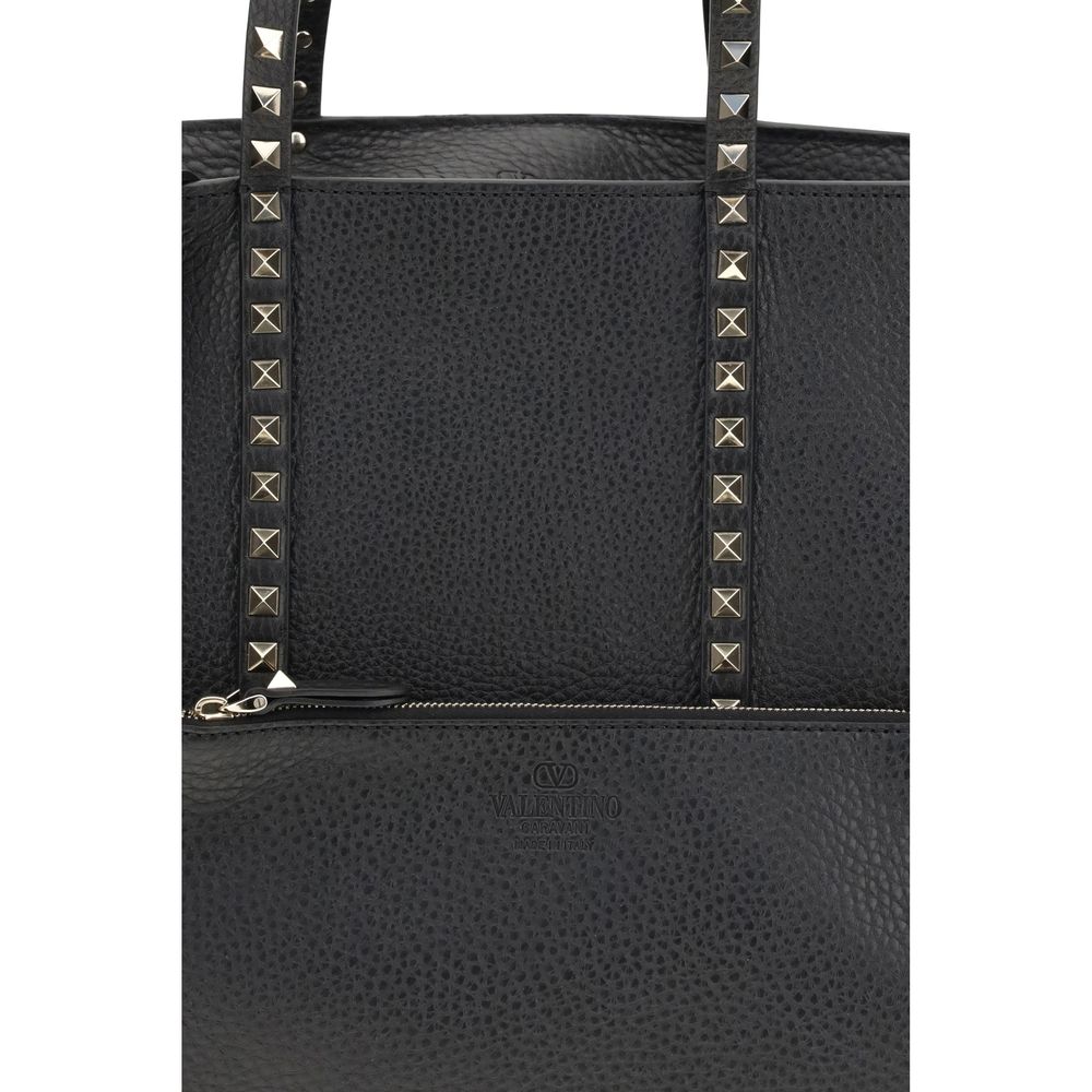 Valentino Garavani Black Calf Leather Bos Taurus Shoulder Bag Valentino Garavani