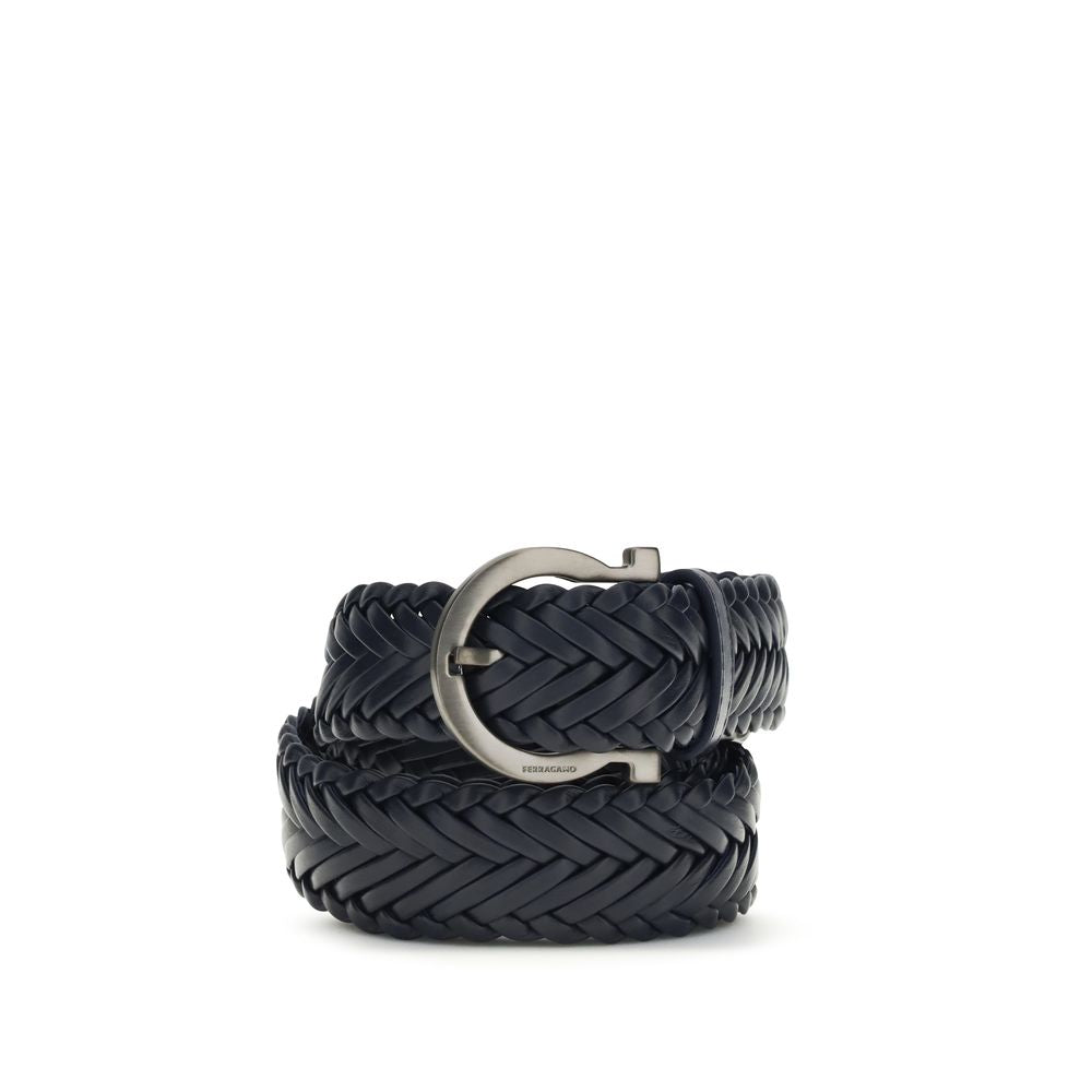 Ferragamo Blue Calf Leather Bos Taurus Belt Ferragamo