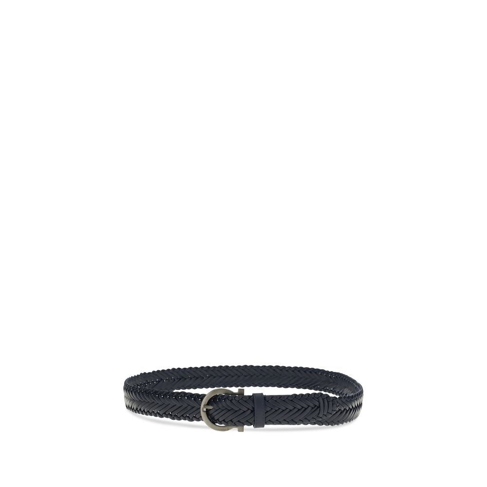 Ferragamo Blue Calf Leather Bos Taurus Belt Ferragamo