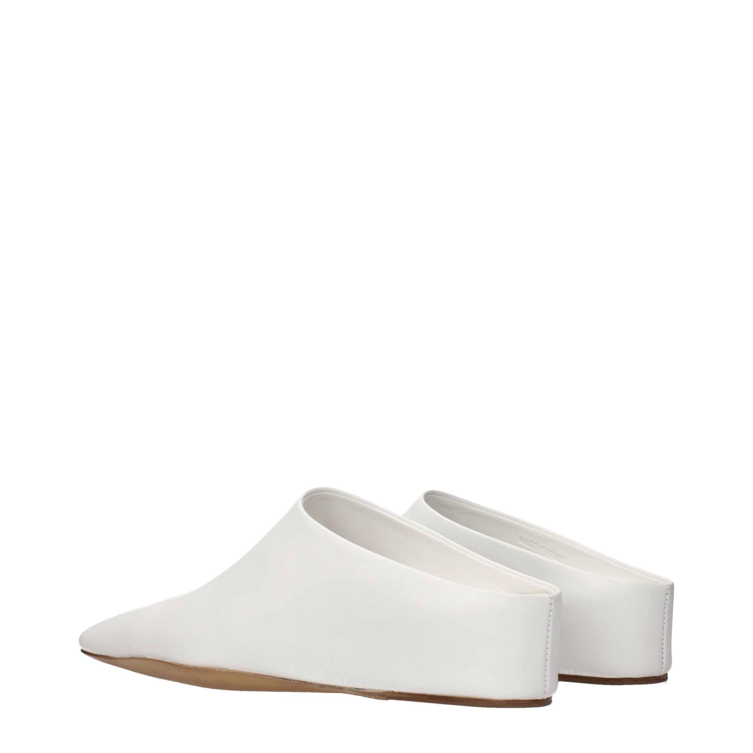 Jil Sander White Leather Slippers Jil Sander