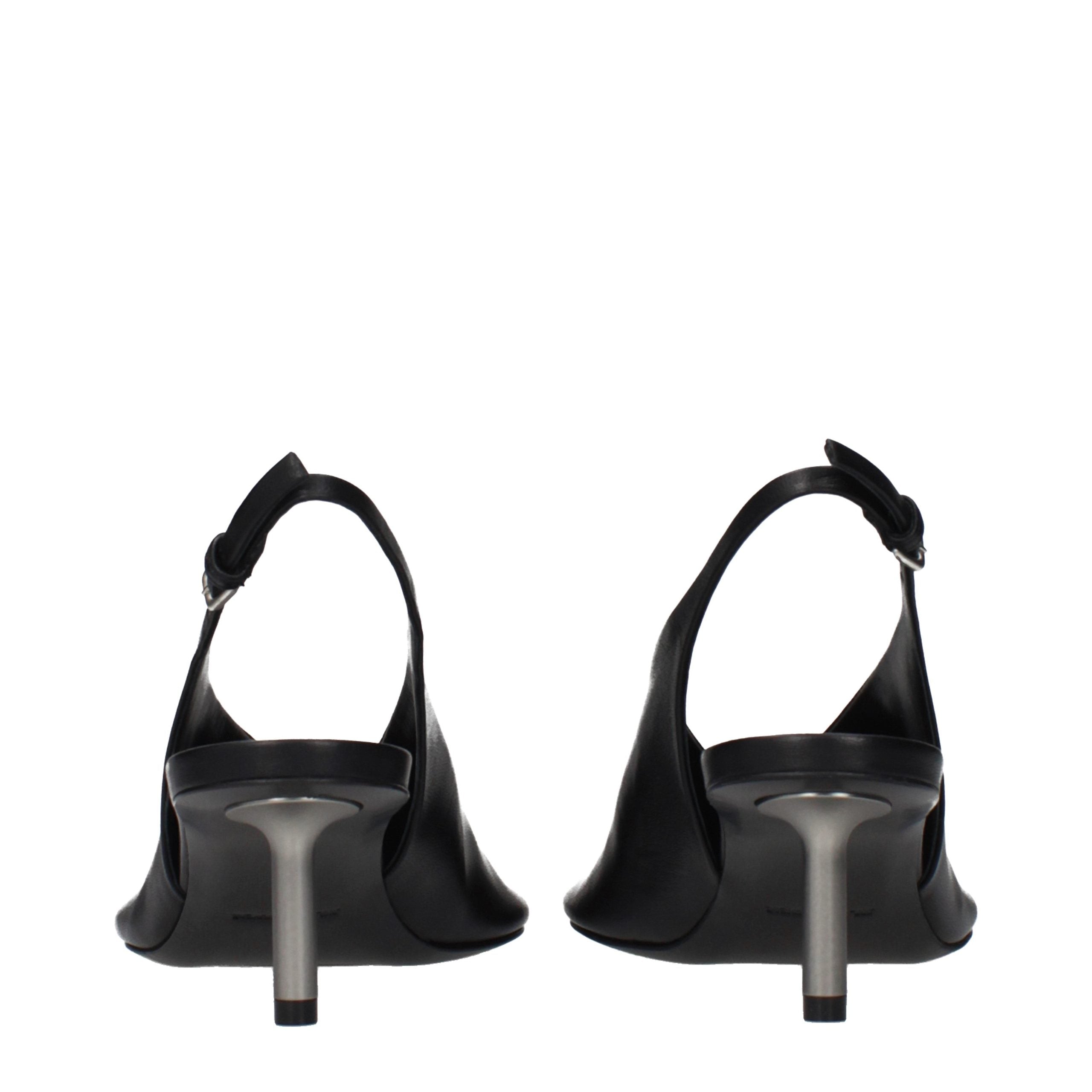 Jil Sander Black Leather High Heel Pumps Jil Sander