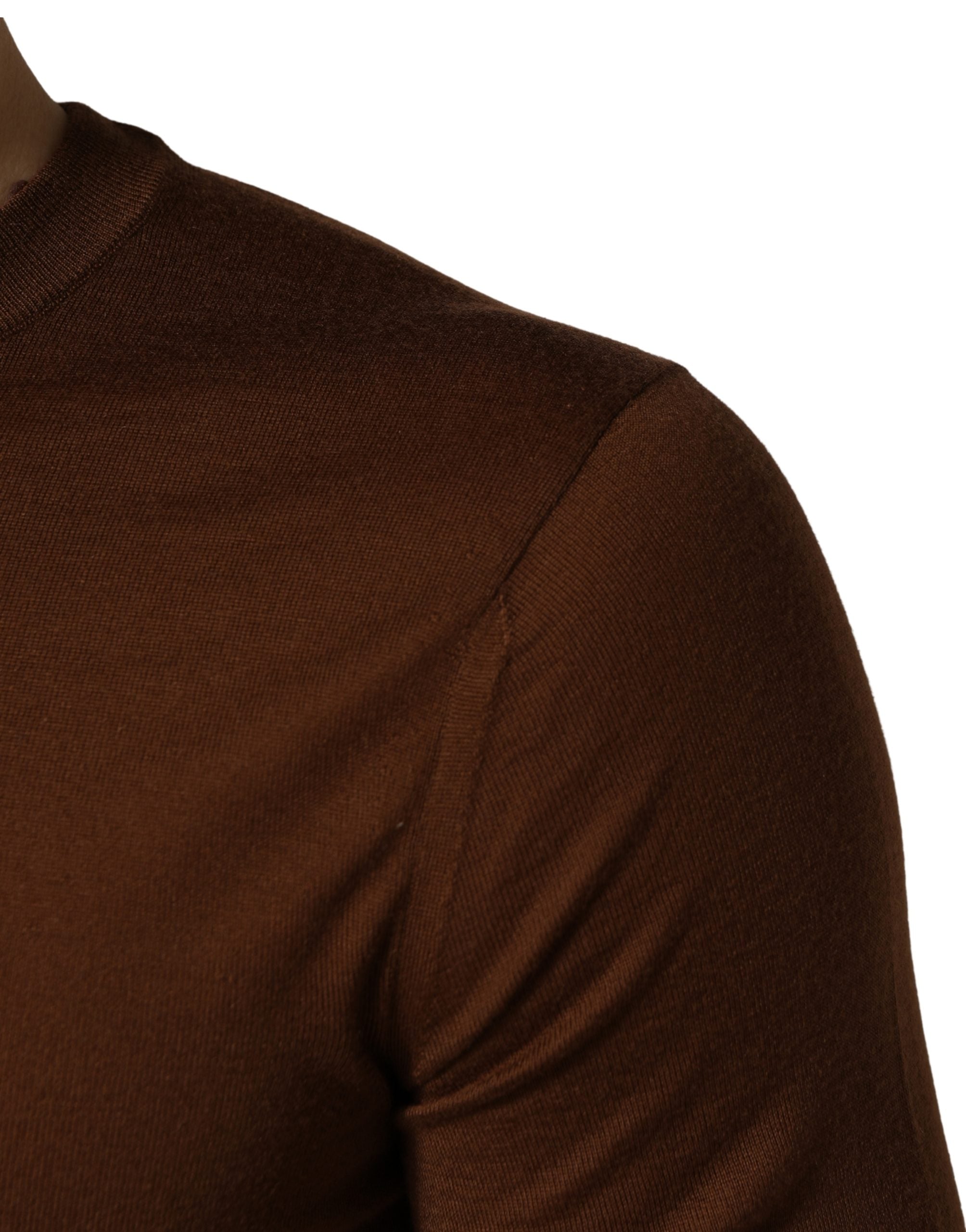 Dolce & Gabbana Brown Cashmere Men Crew Neck Pullover Sweater Dolce & Gabbana