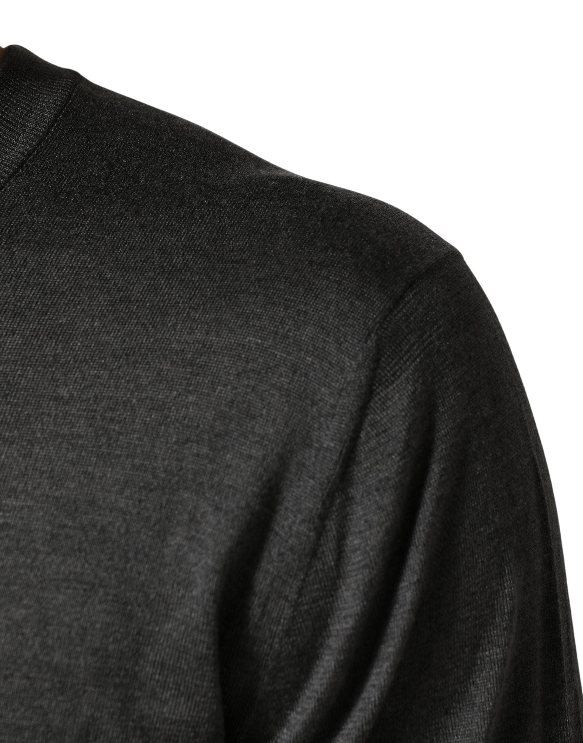 Dolce & Gabbana Gray Long Sleeves Crew Neck Pullover Sweater Dolce & Gabbana