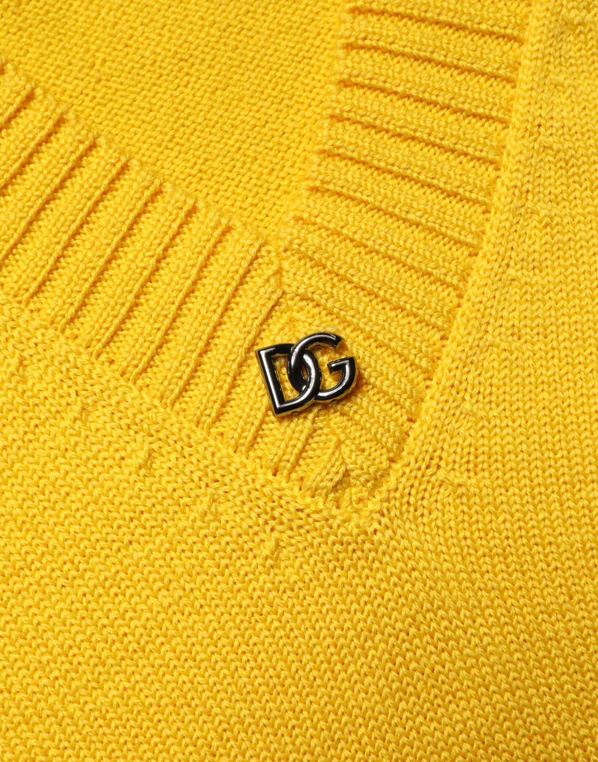 Dolce & Gabbana Wool Knitted V-Neck Pullover Yellow Dolce & Gabbana