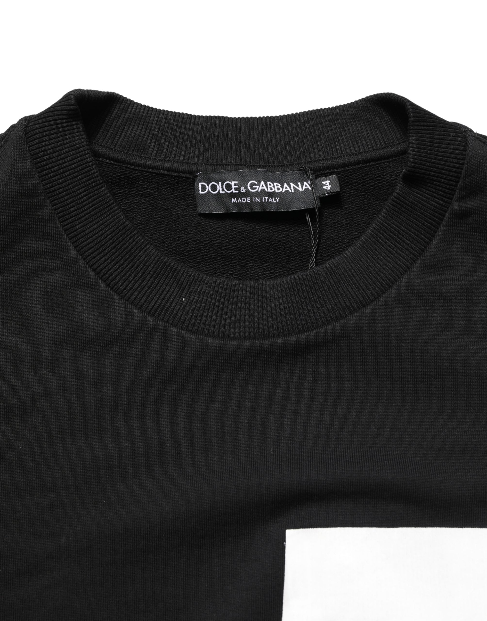Dolce & Gabbana Black Logo Milano Cotton Sweatshirt Sweater Dolce & Gabbana