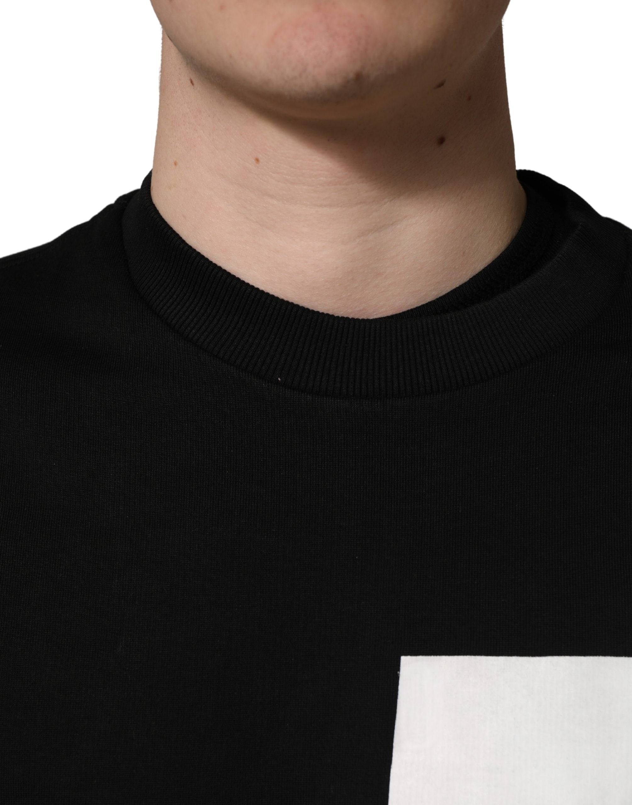 Dolce & Gabbana Black Logo Milano Cotton Sweatshirt Sweater Dolce & Gabbana