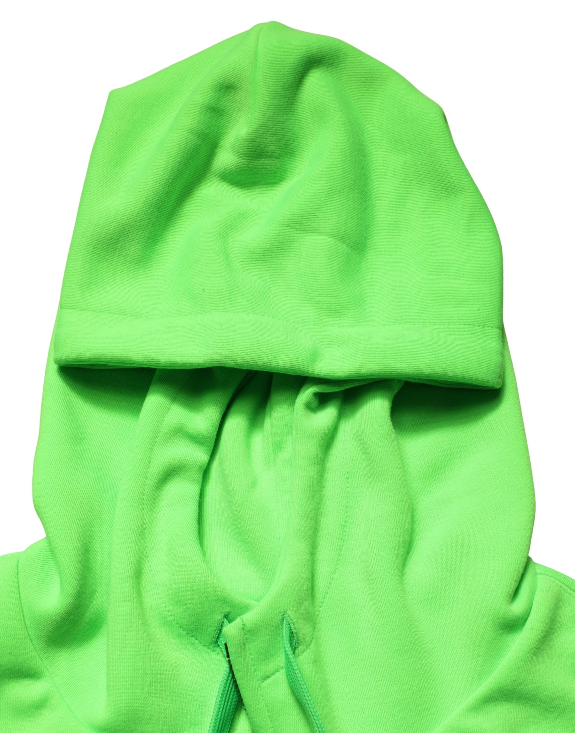 Dolce & Gabbana Green FullZip Fleece HoodedSweatshirt Sweater Dolce & Gabbana