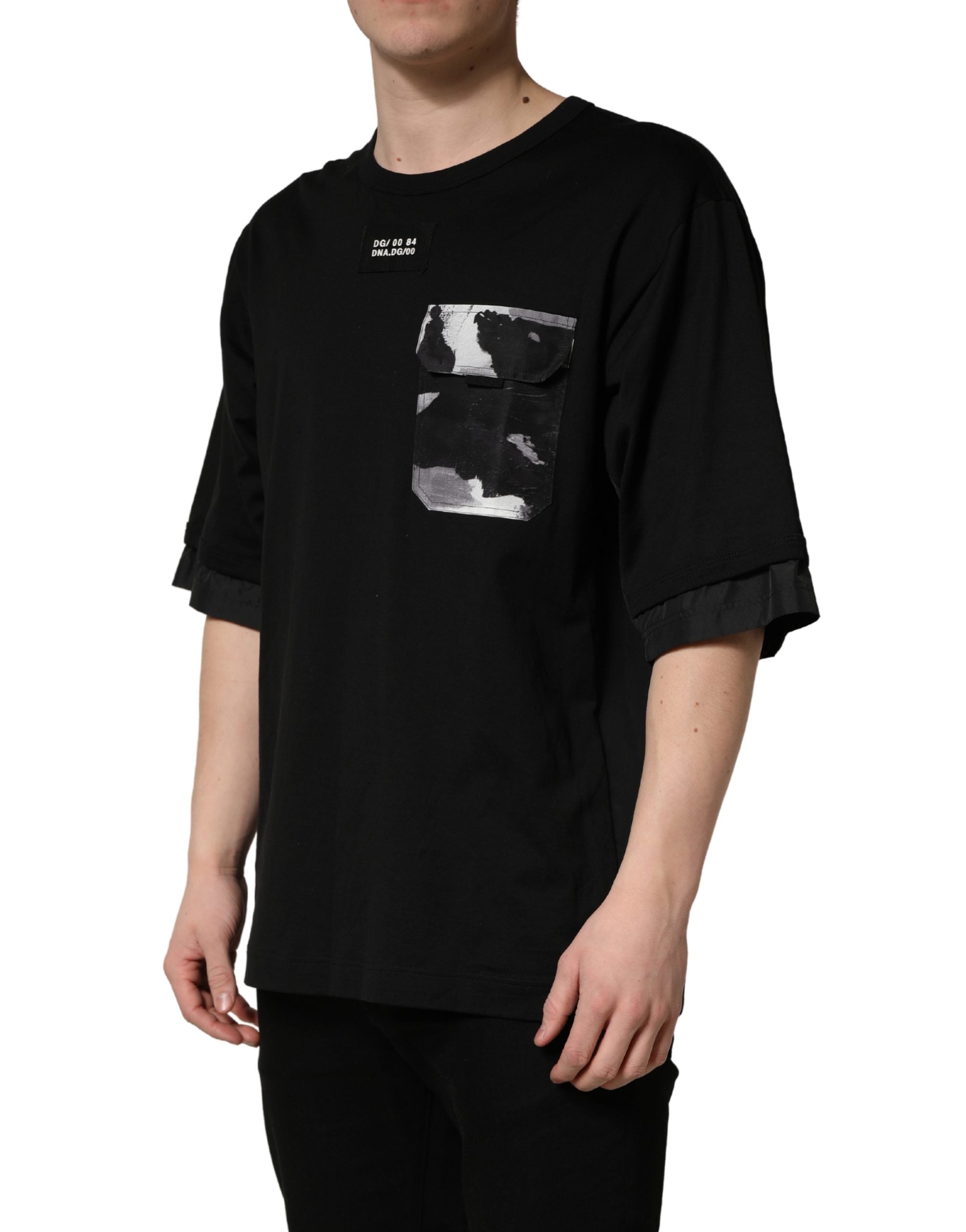 Dolce & Gabbana Black Camouflage Pocket Oversized T-shirt Dolce & Gabbana
