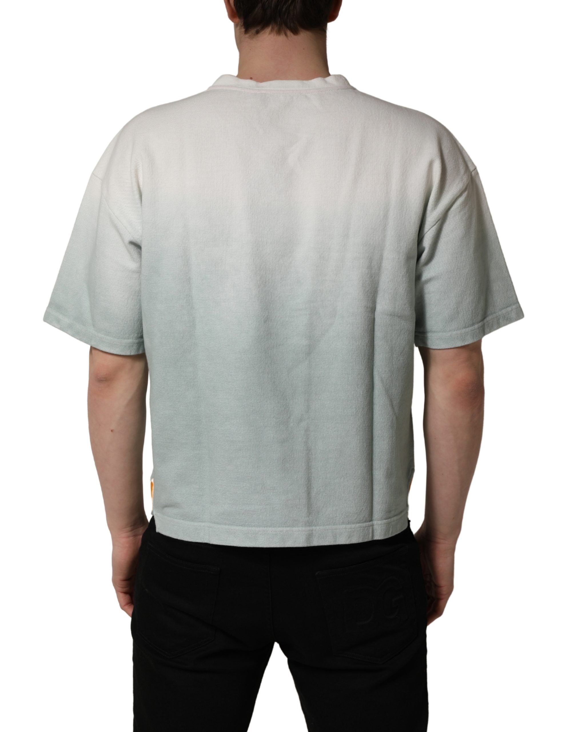 Dolce & Gabbana Green Tie-Dye Graphic Print Cotton Crewneck  T-shirt Dolce & Gabbana
