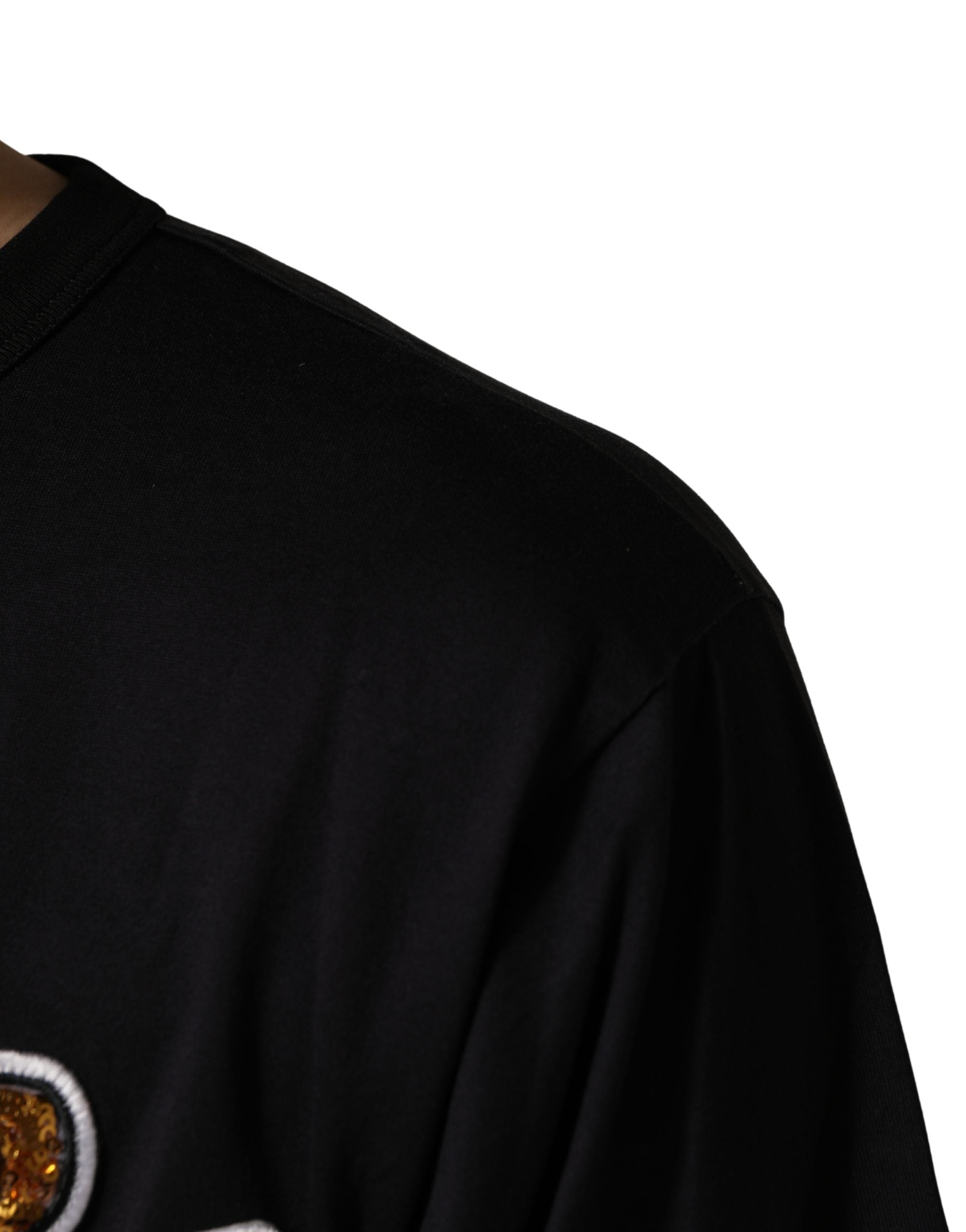 Dolce & Gabbana Black Angel Print Cotton Crew Neck T-shirt Dolce & Gabbana