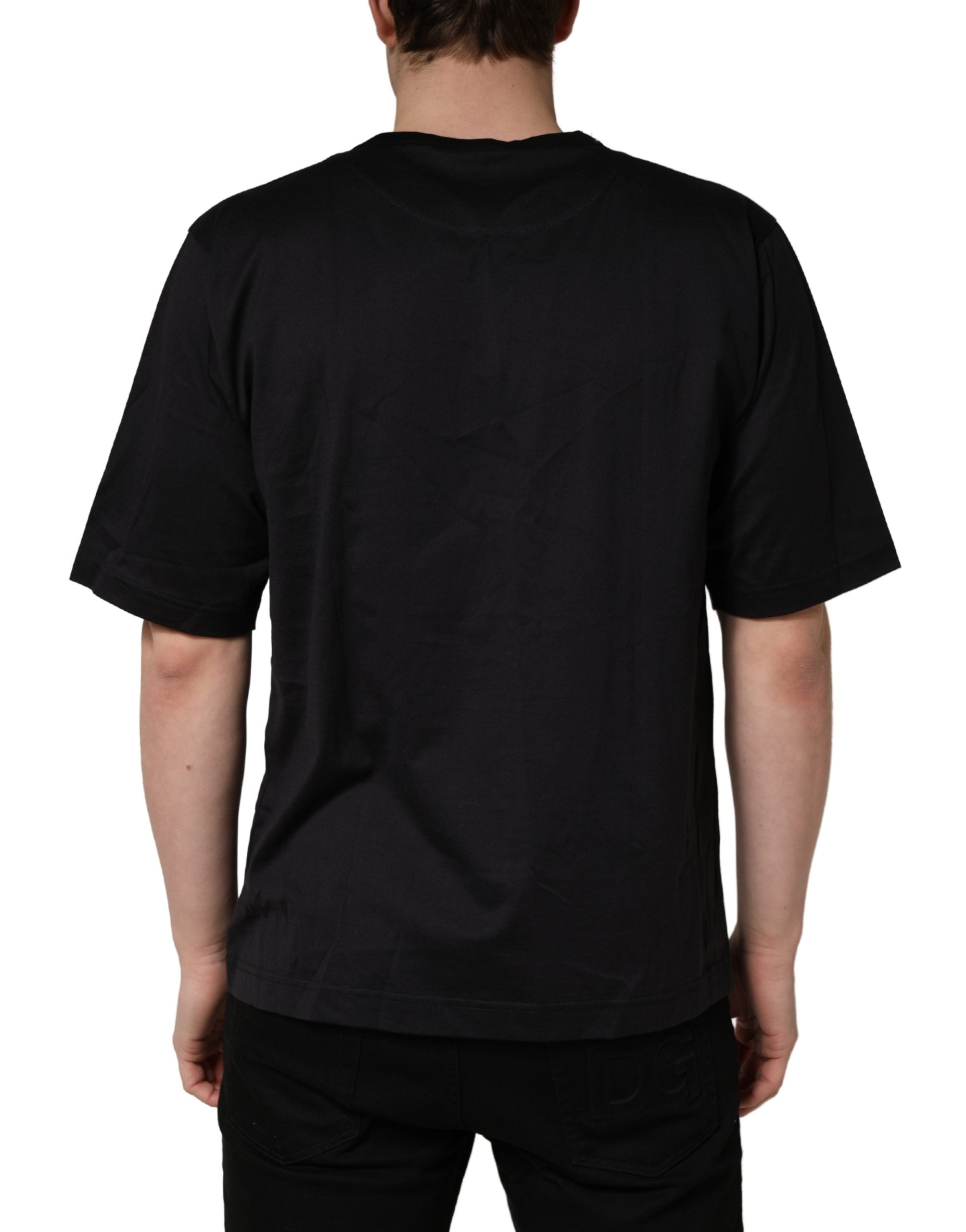 Dolce & Gabbana Black Angel Print Cotton Crew Neck T-shirt Dolce & Gabbana