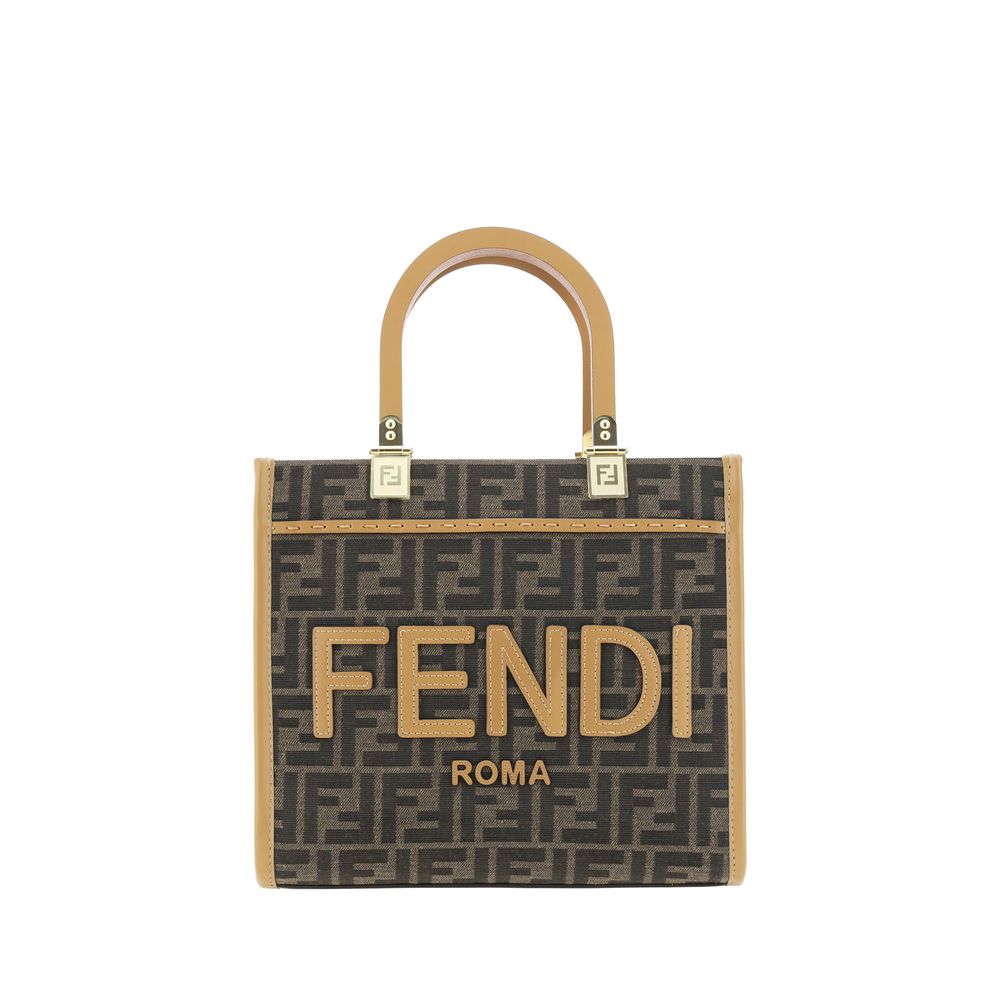 Fendi Brown Fabric Shoulder Bag Fendi