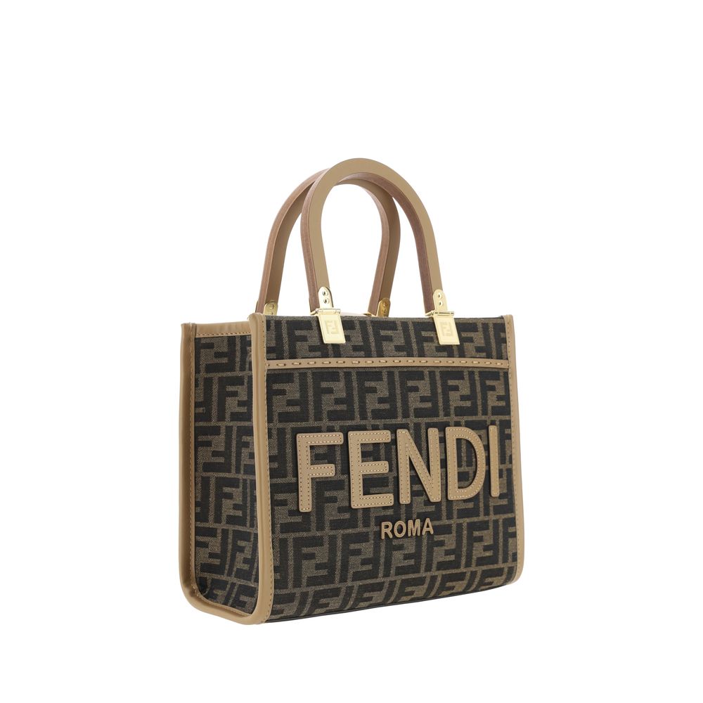 Fendi Brown Fabric Shoulder Bag Fendi