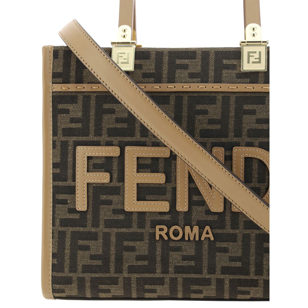 Fendi Brown Fabric Shoulder Bag Fendi