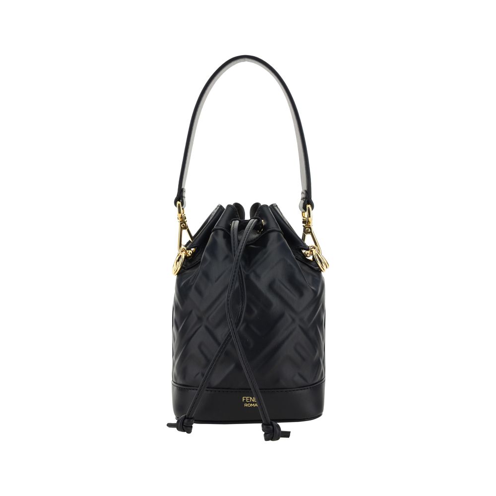 Fendi Black Calf Leather Bos Taurus Backet Bag Fendi