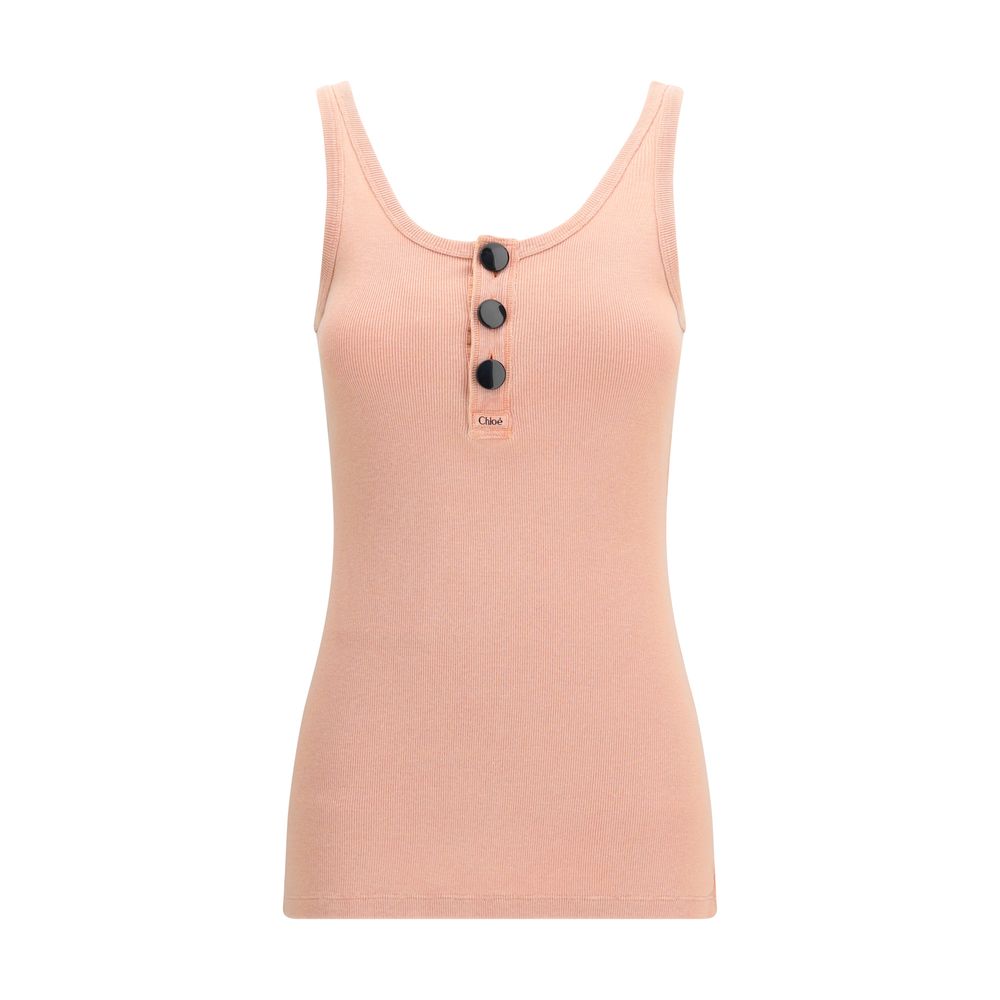 Chloé Multicolor Cotton Sleeveles T-Shirt Chloé