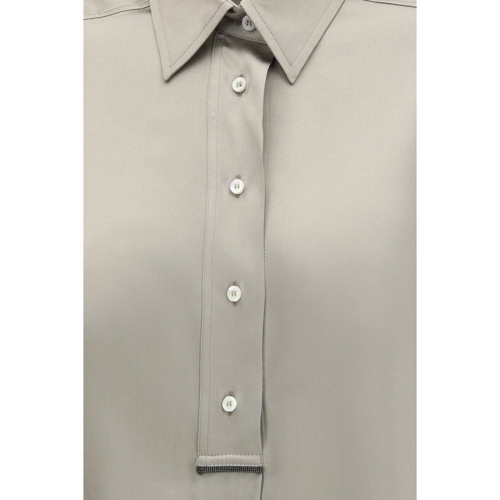 Brunello Cucinelli Bicolor Silk Shirt Brunello Cucinelli