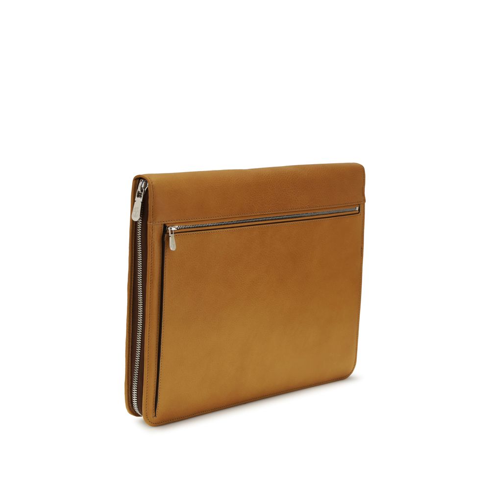 Brunello Cucinelli Brown Calf Leather Bos Taurus Wallet Brunello Cucinelli