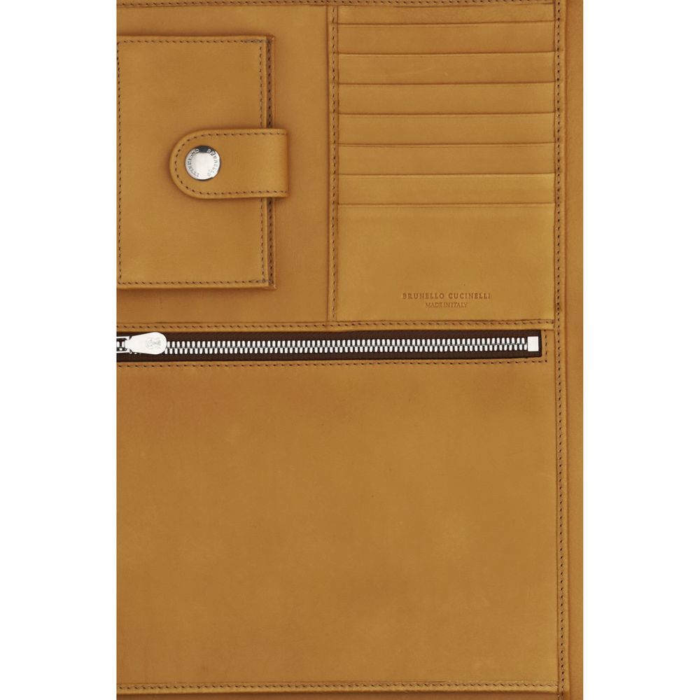 Brunello Cucinelli Brown Calf Leather Bos Taurus Wallet Brunello Cucinelli
