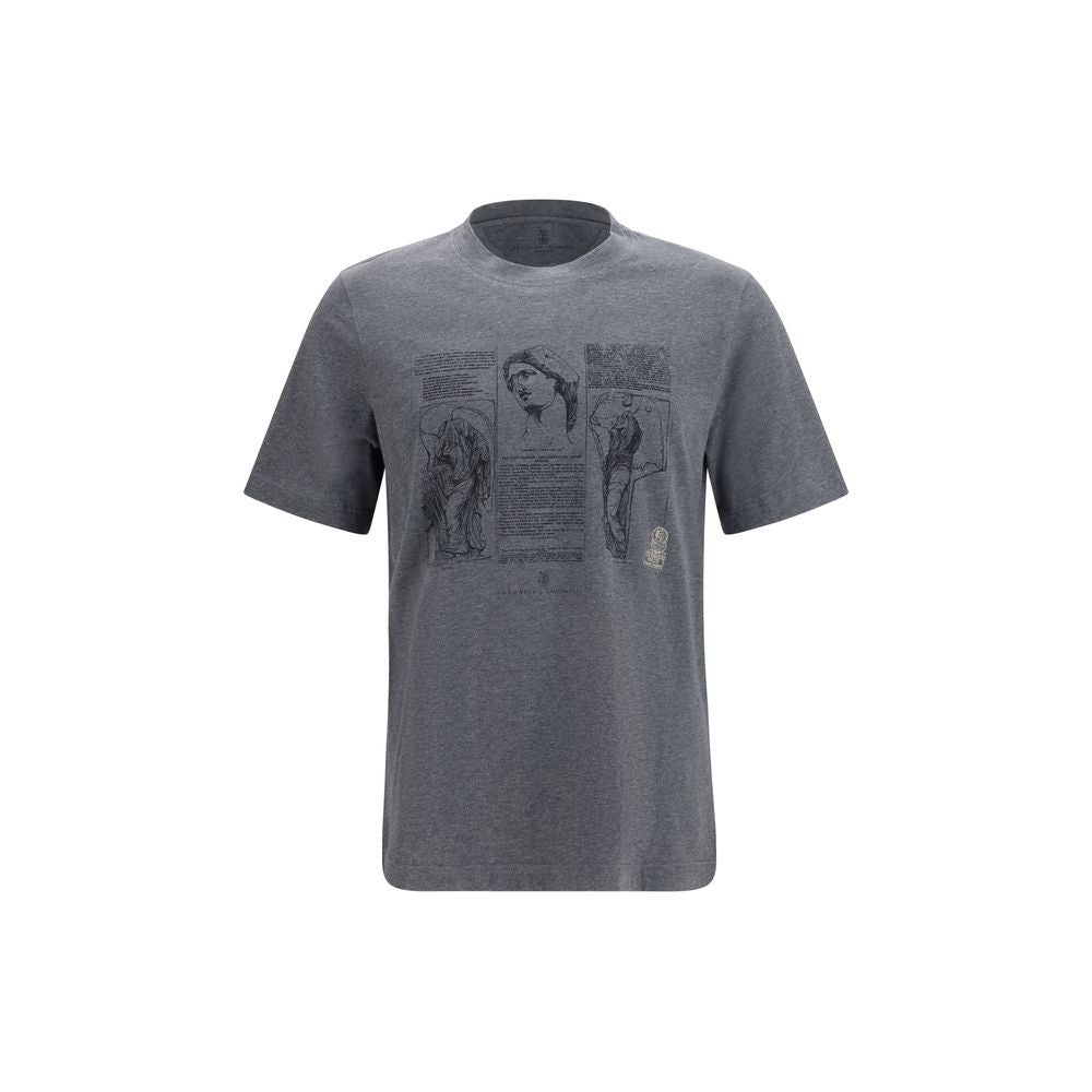 Brunello Cucinelli Gray Cotton T-Shirt Brunello Cucinelli