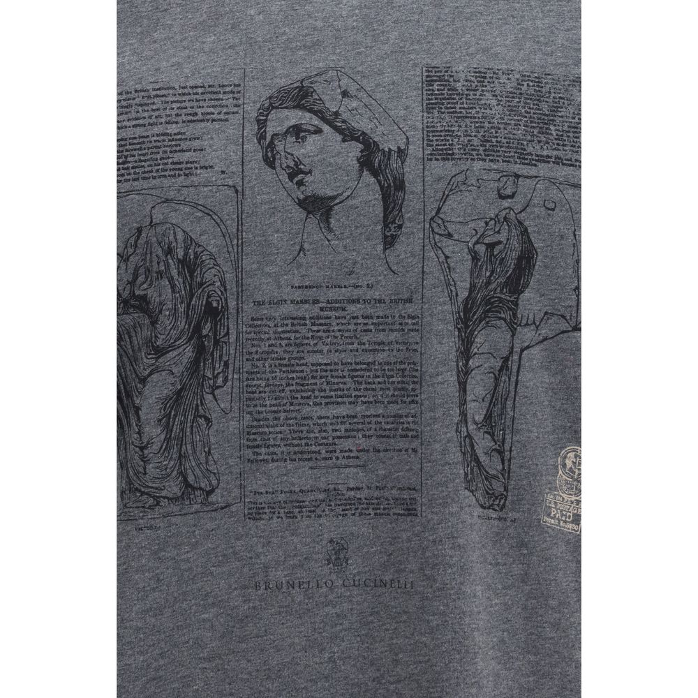 Brunello Cucinelli Gray Cotton T-Shirt Brunello Cucinelli
