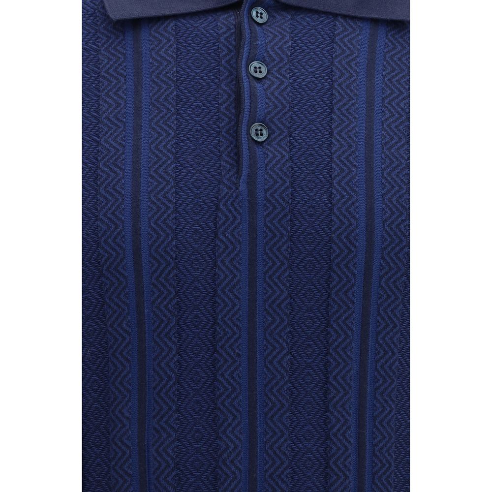 Brunello Cucinelli Blue Cotton Polo Shirt Brunello Cucinelli