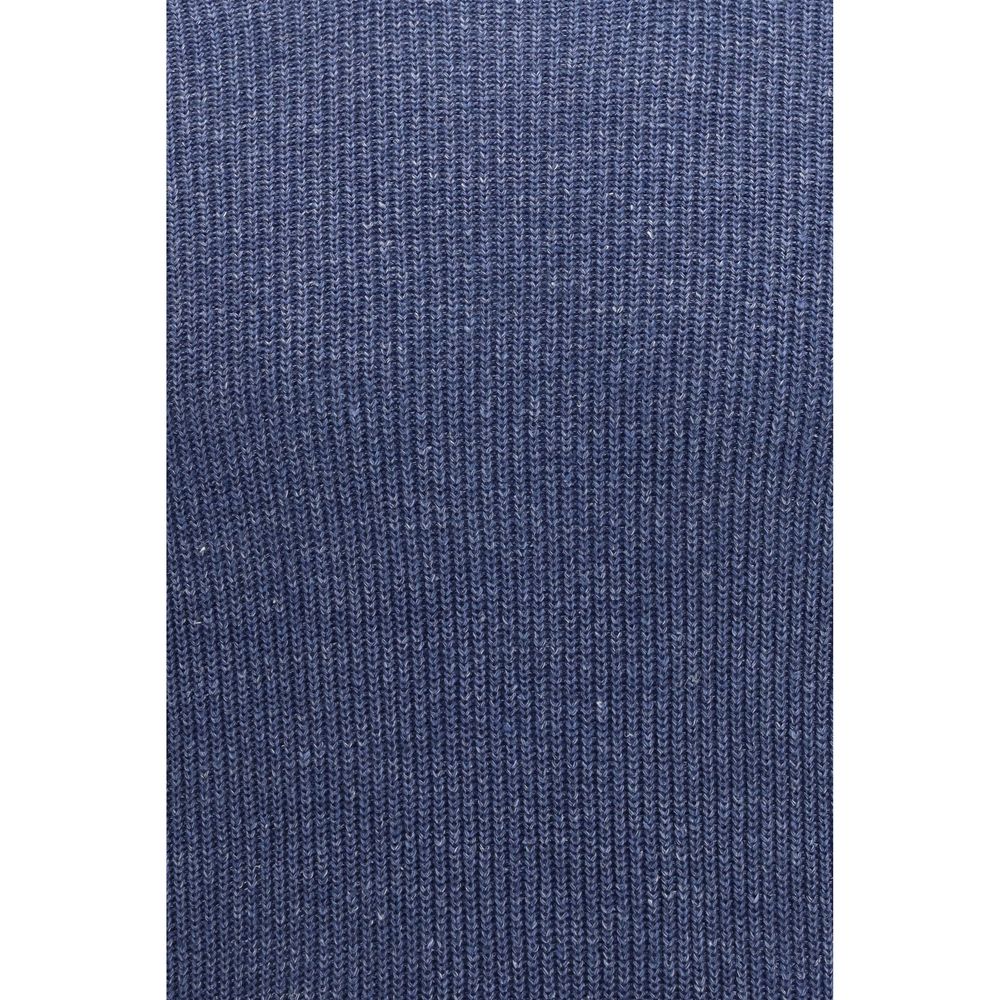 Brunello Cucinelli Blue Linen T-Shirt Brunello Cucinelli