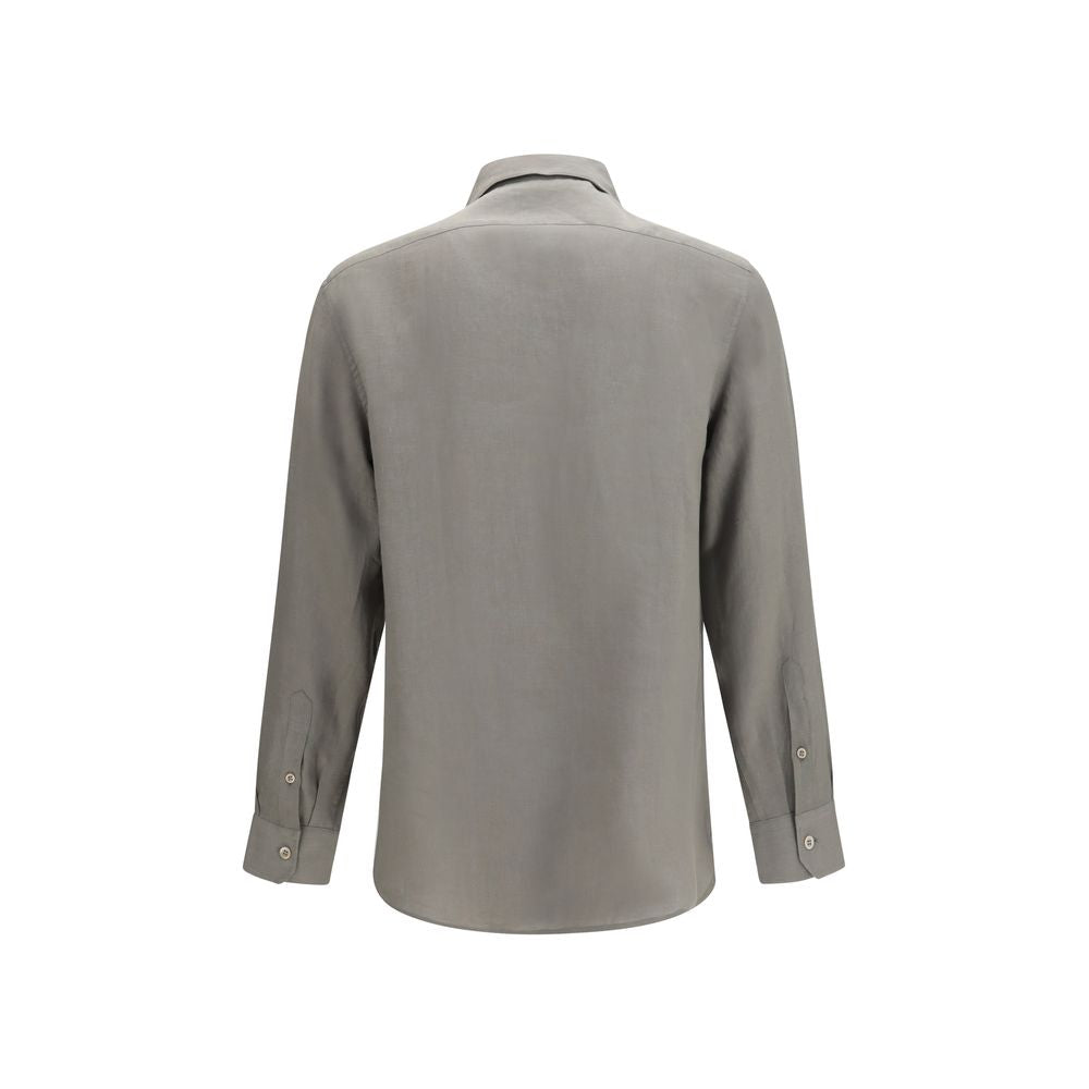 Brunello Cucinelli Bicolor Linen Dress Shirt Brunello Cucinelli