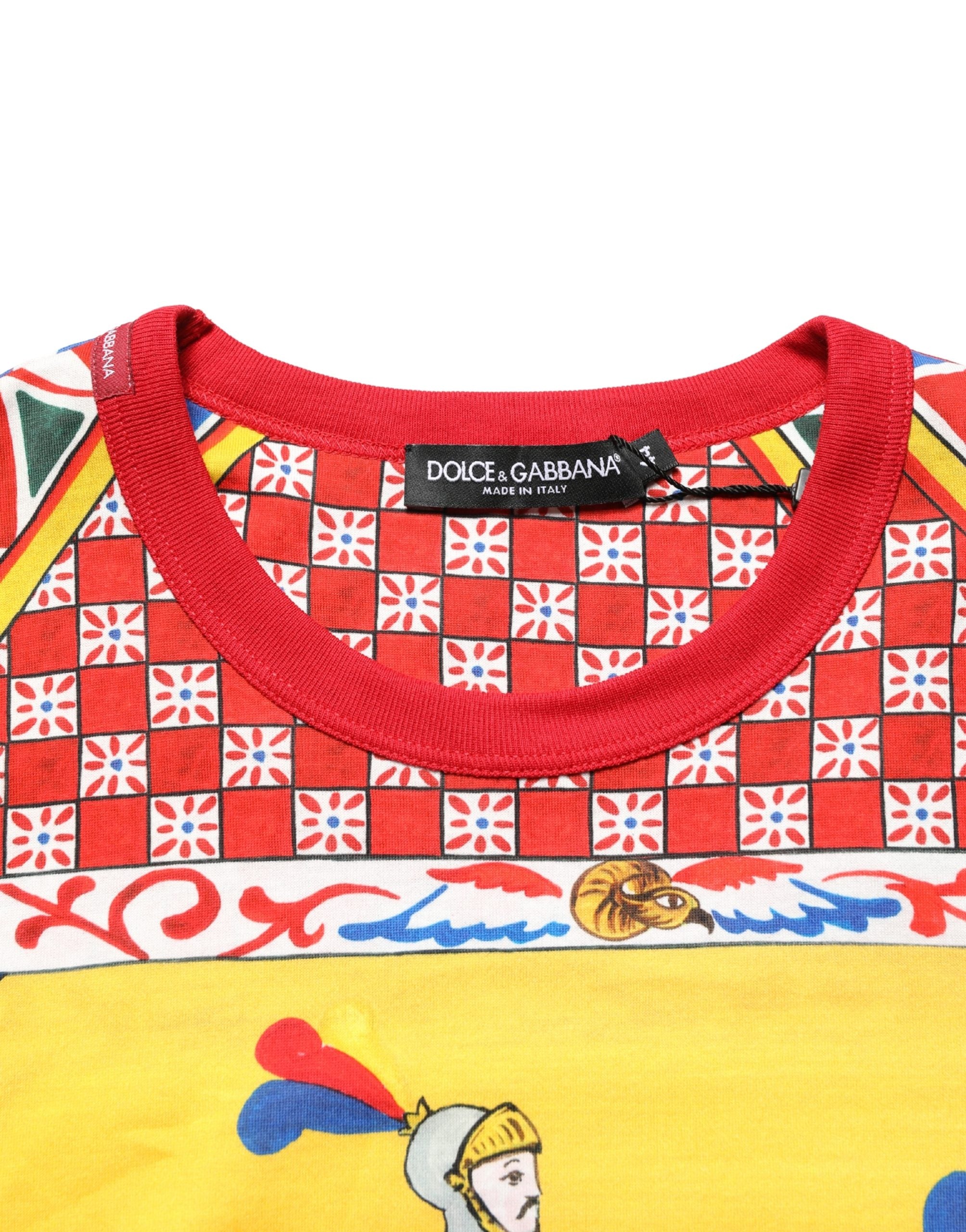 Dolce & Gabbana Multicolor Carretto Print Crew Neck T-shirt Dolce & Gabbana