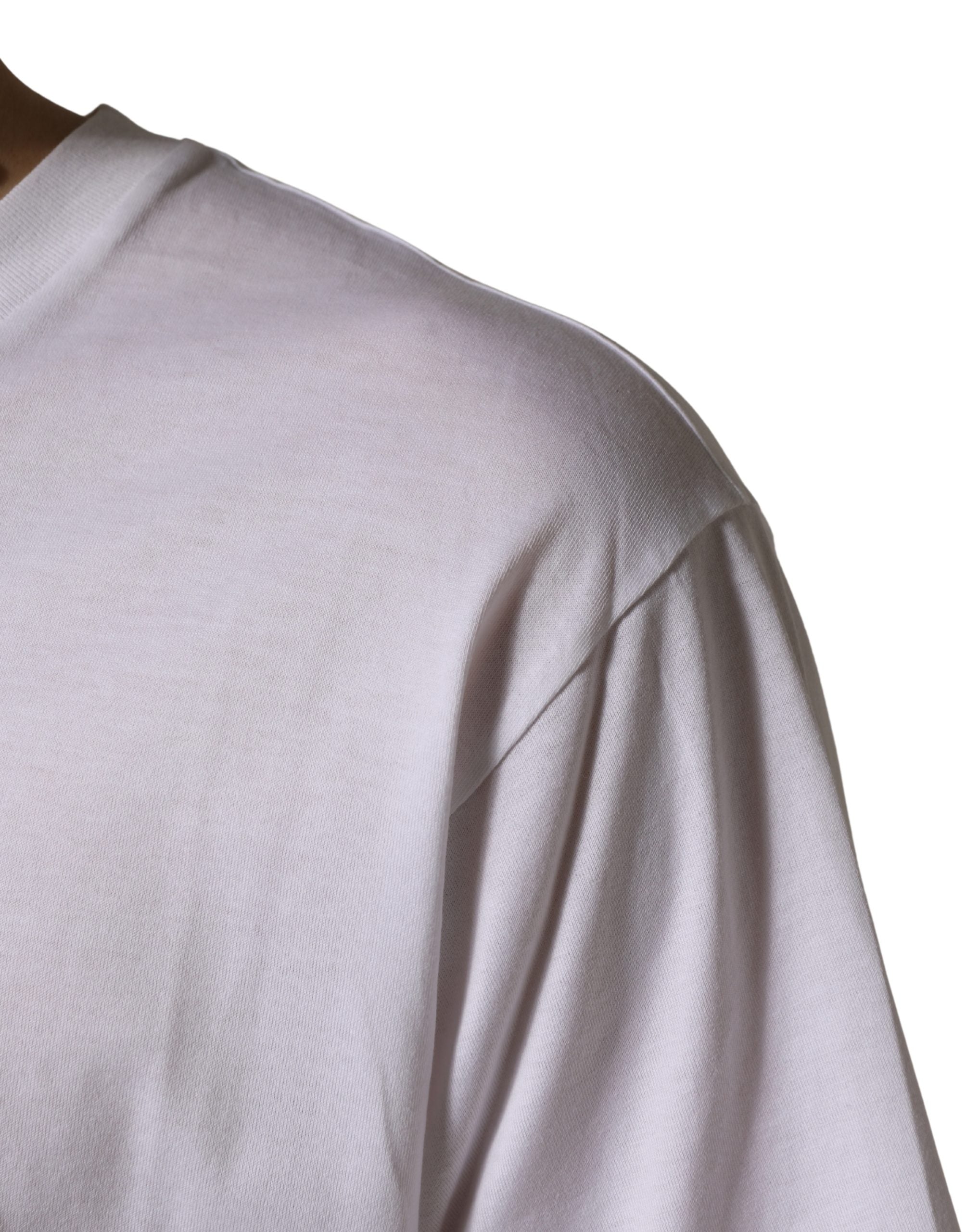 Dolce & Gabbana White Oversized Cotton Men Crew Neck T-shirt Dolce & Gabbana
