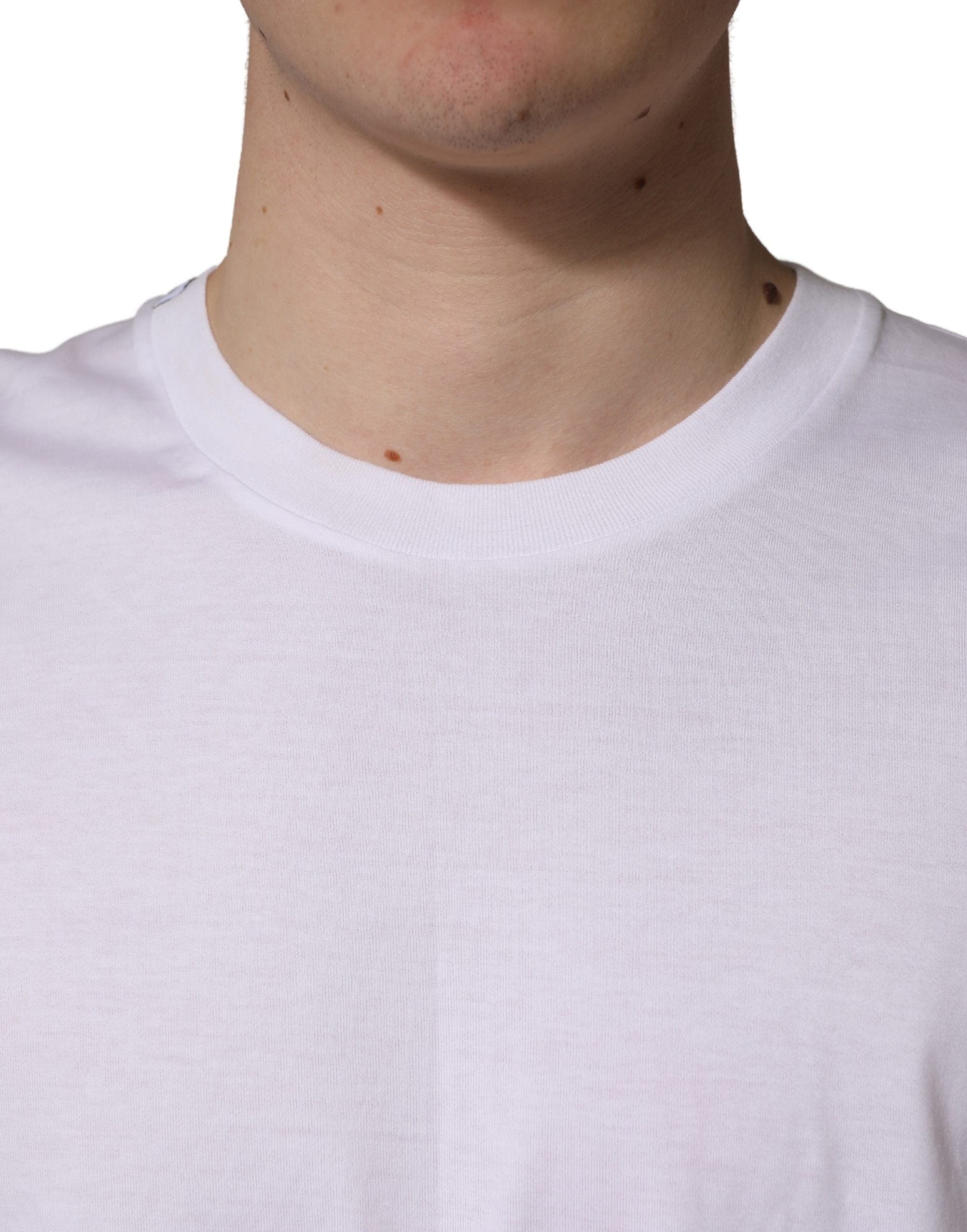 Dolce & Gabbana White Oversized Cotton Men Crew Neck T-shirt Dolce & Gabbana