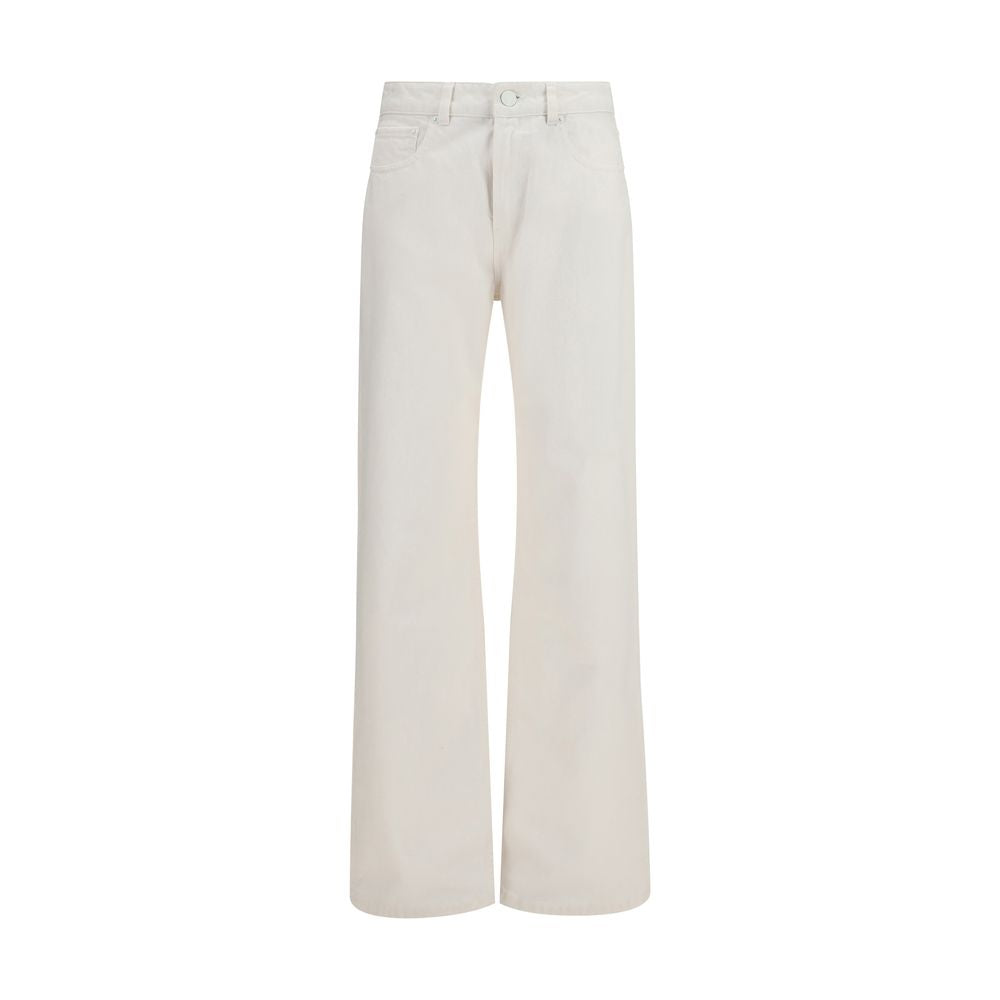 Ami Paris White Cotton Straight-Leg Jeans Ami Paris