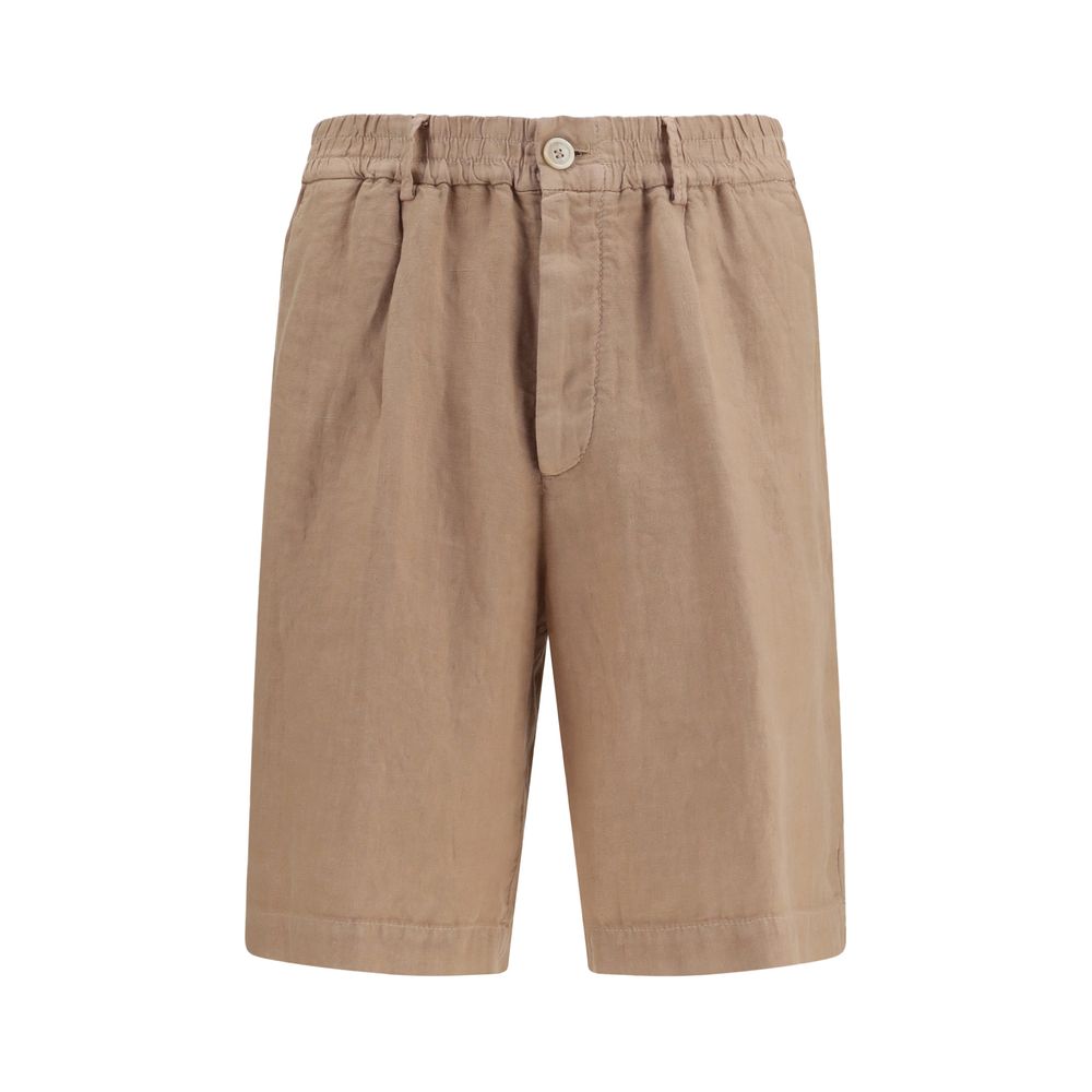 Brunello Cucinelli Brown Linen Bermuda Shorts Brunello Cucinelli