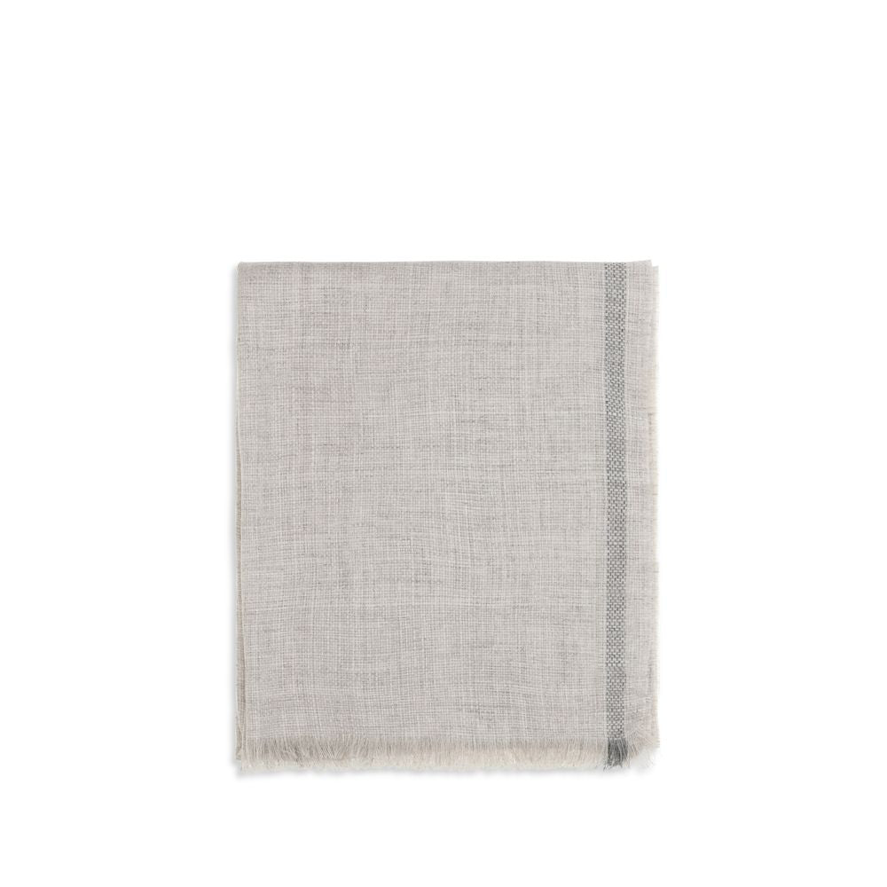 Brunello Cucinelli Gray Linen Scarf Brunello Cucinelli