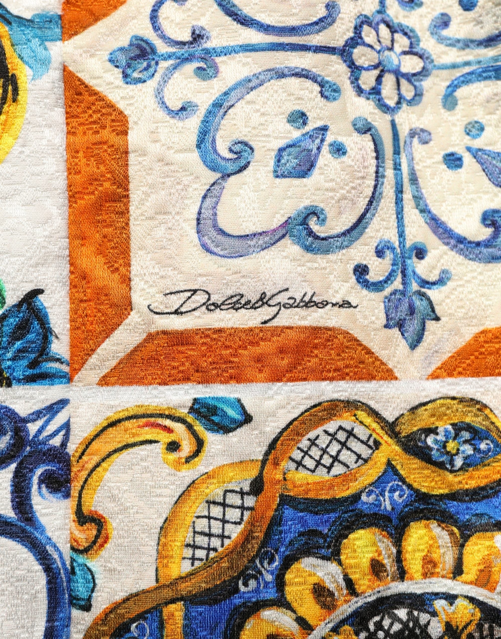 Dolce & Gabbana Multicolor Majolica Print Cotton Mini Dress Dolce & Gabbana