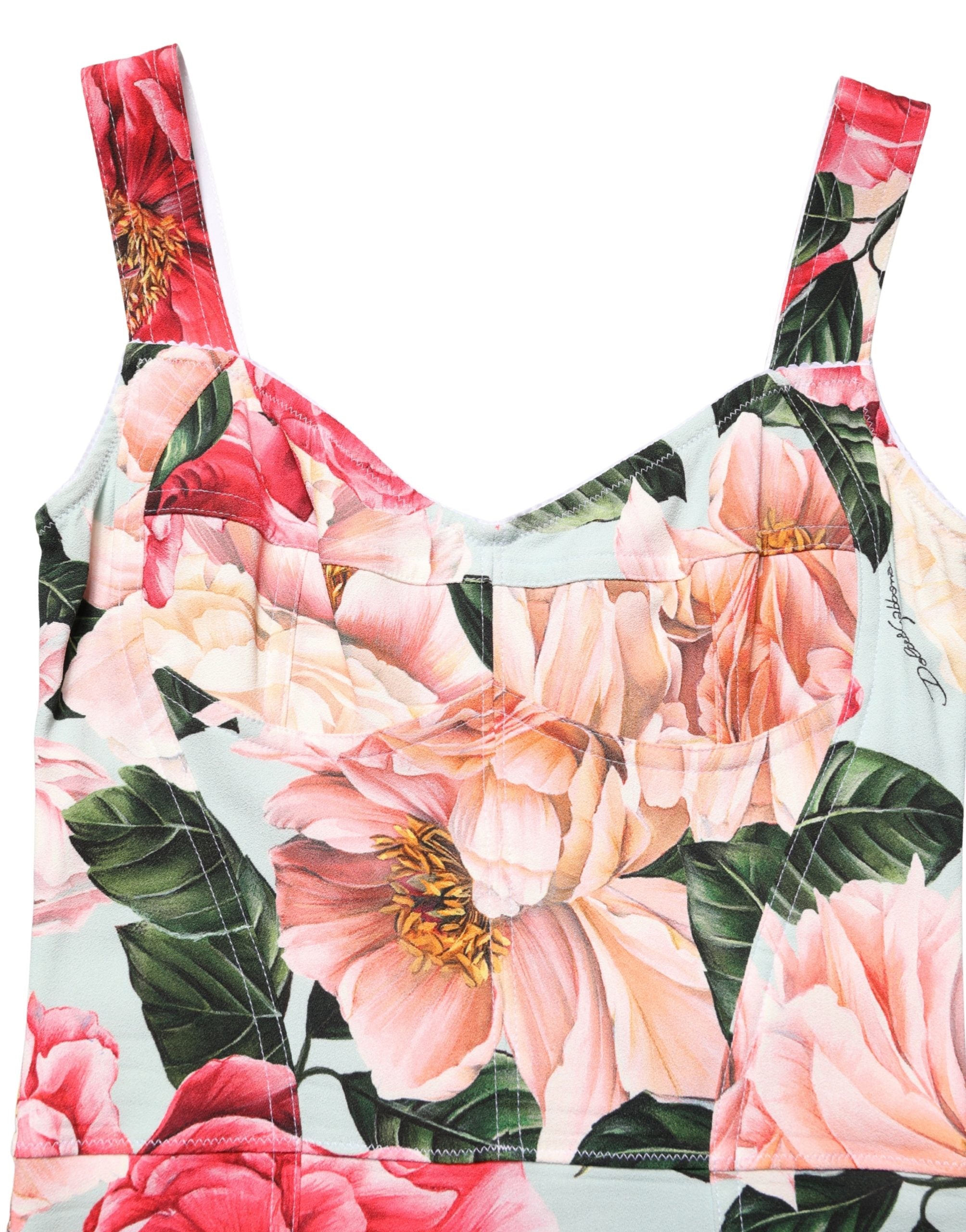Dolce & Gabbana Multicolor Floral Print Viscose Sheath Dress Dolce & Gabbana