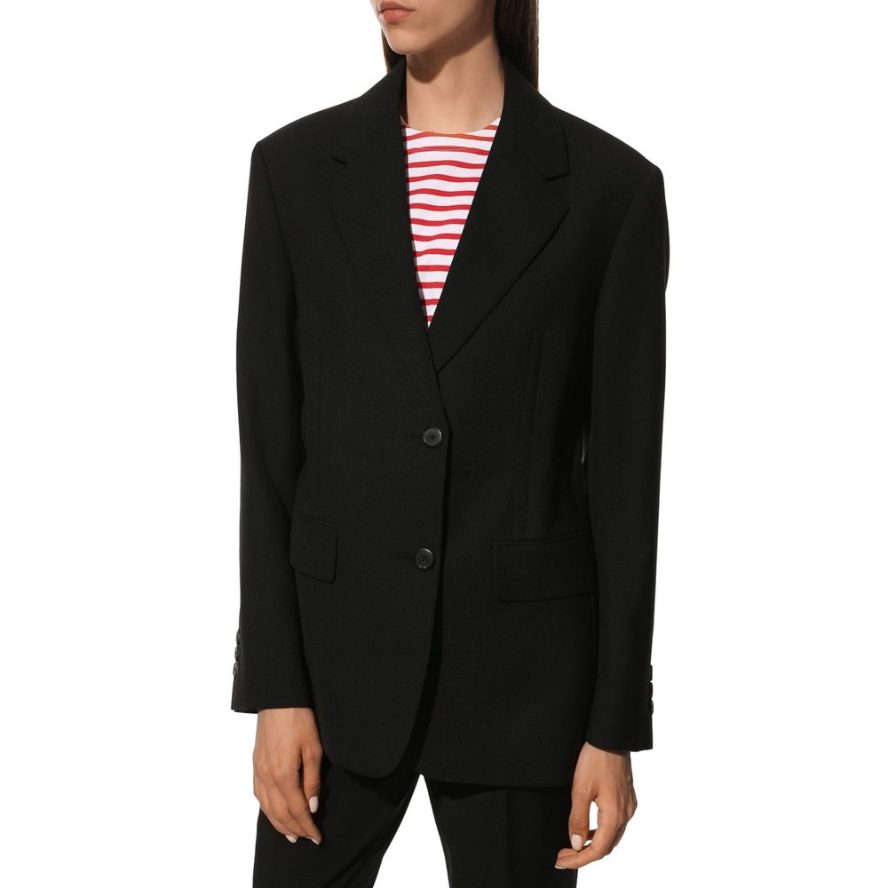 Prada Black Fleece Wool Coat Prada