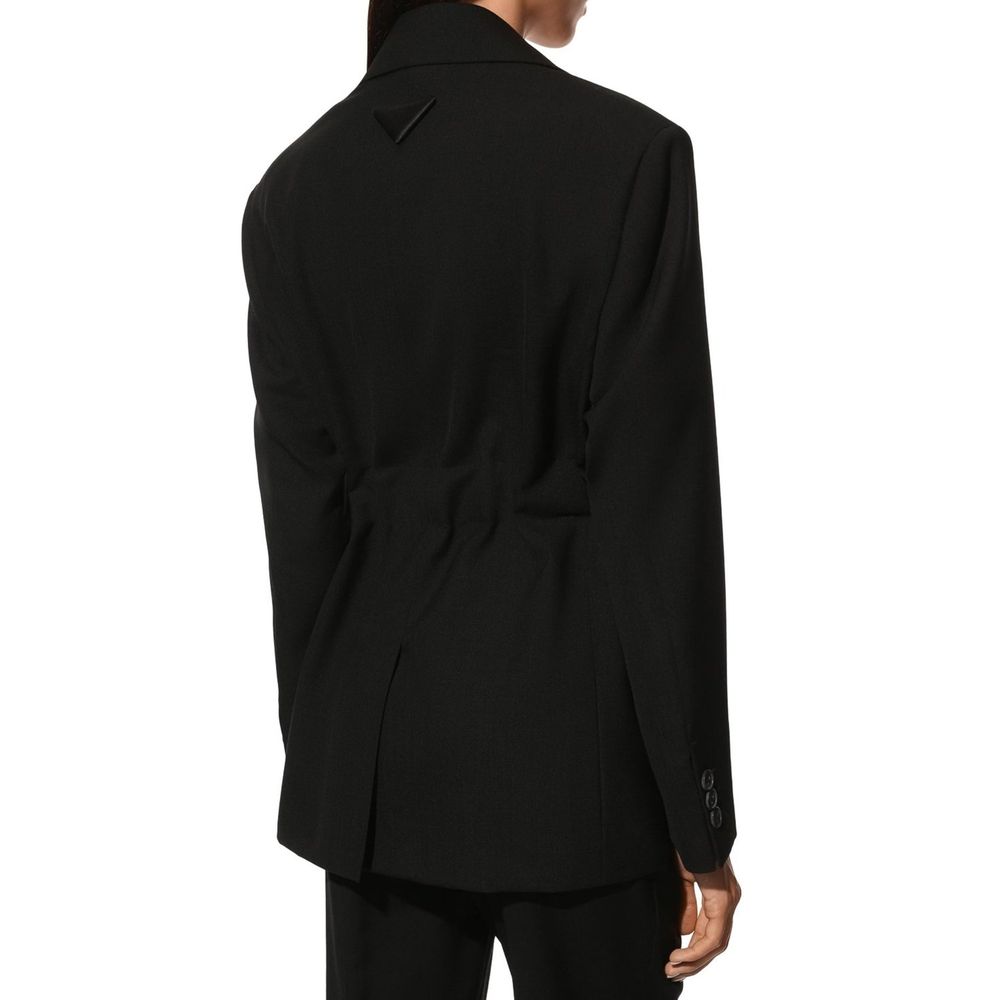 Prada Black Fleece Wool Coat Prada