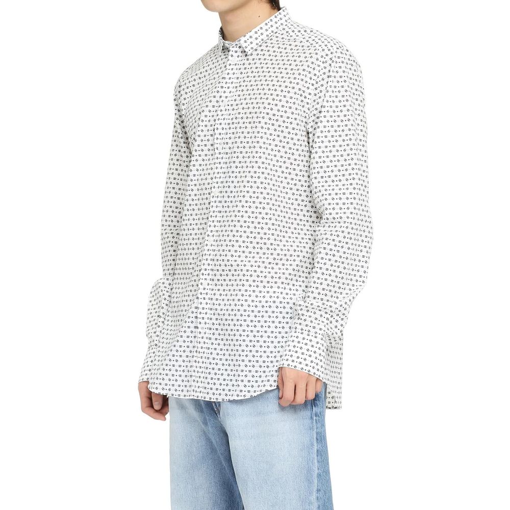 Dolce & Gabbana White Cotton Pattern Shirt Dolce & Gabbana